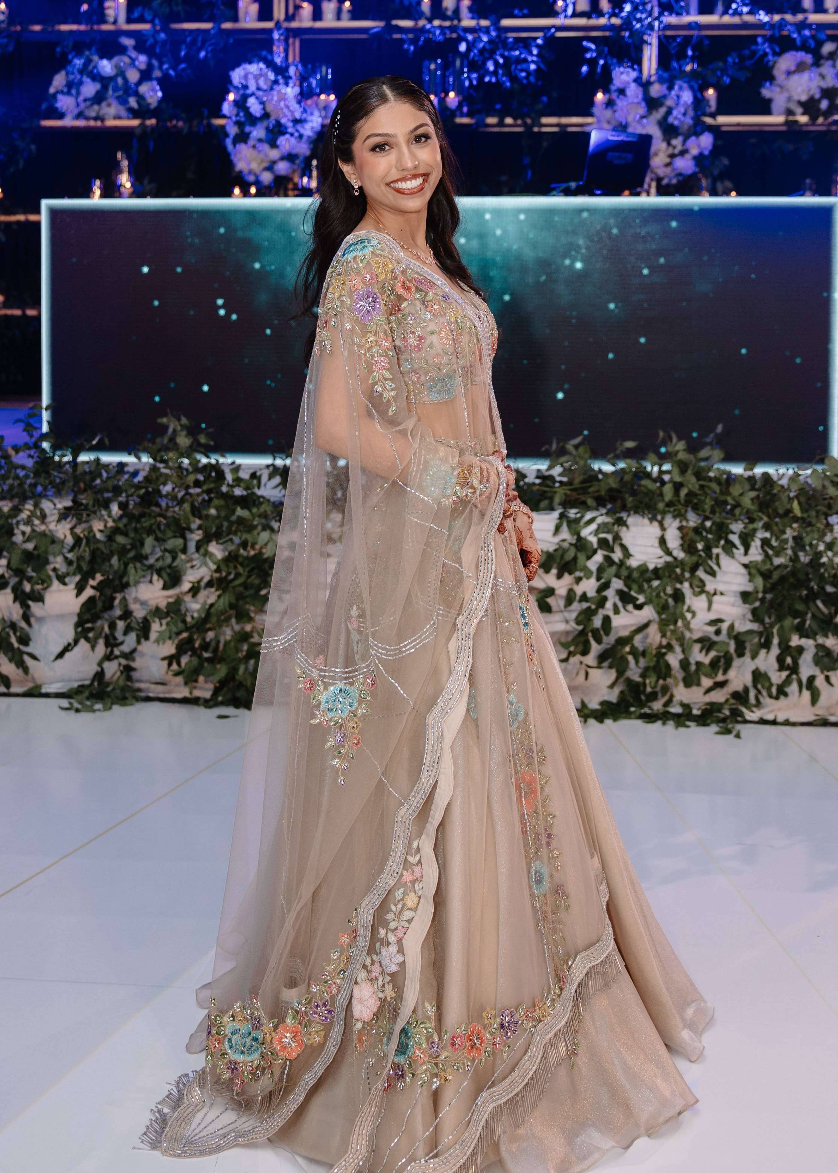 Beige Pastel Floral Lehenga Image - 1