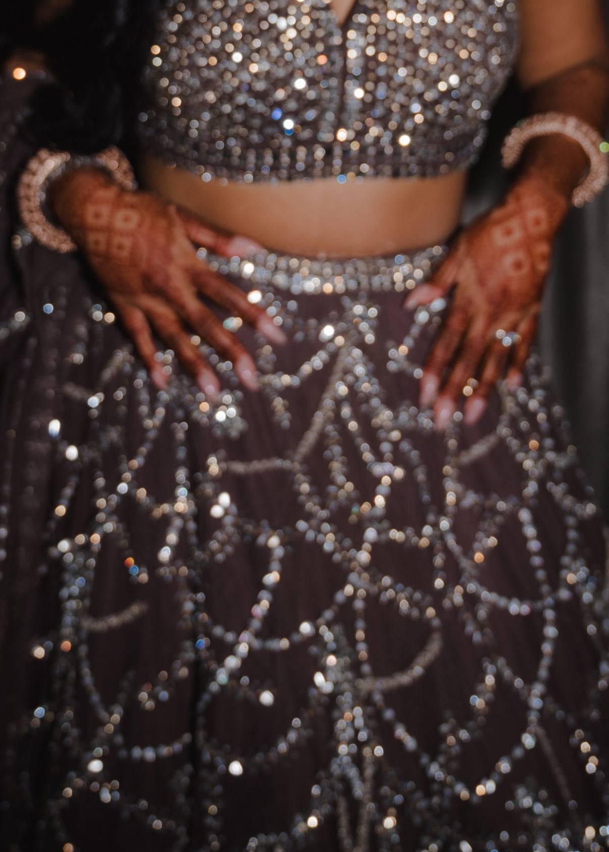 Brown Embellished Lehenga Image - 3