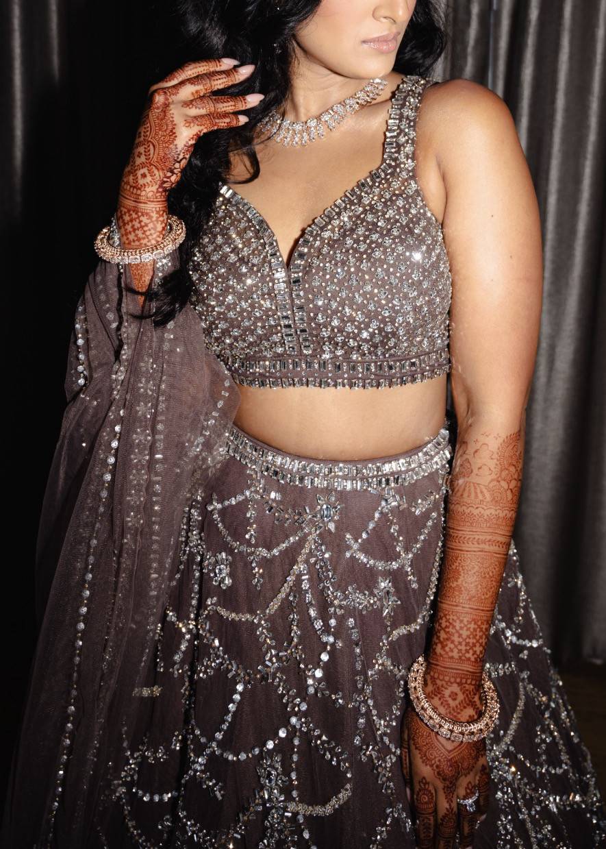 Brown Embellished Lehenga Image - 1