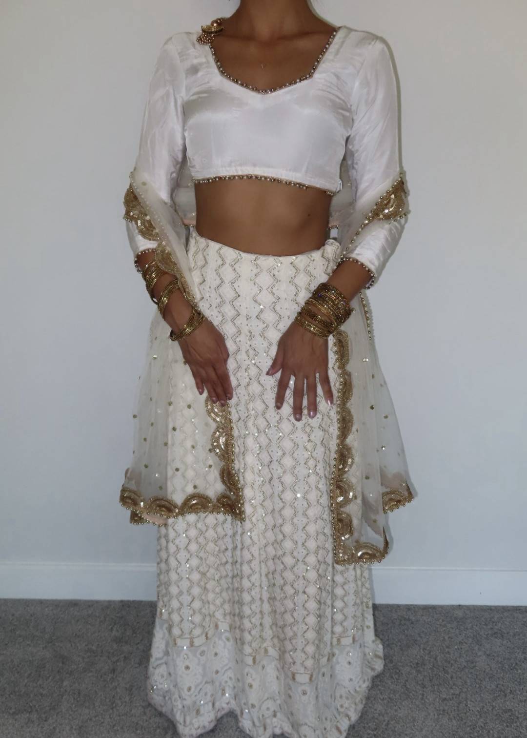 Ivory and Gold Lehenga Image - 0