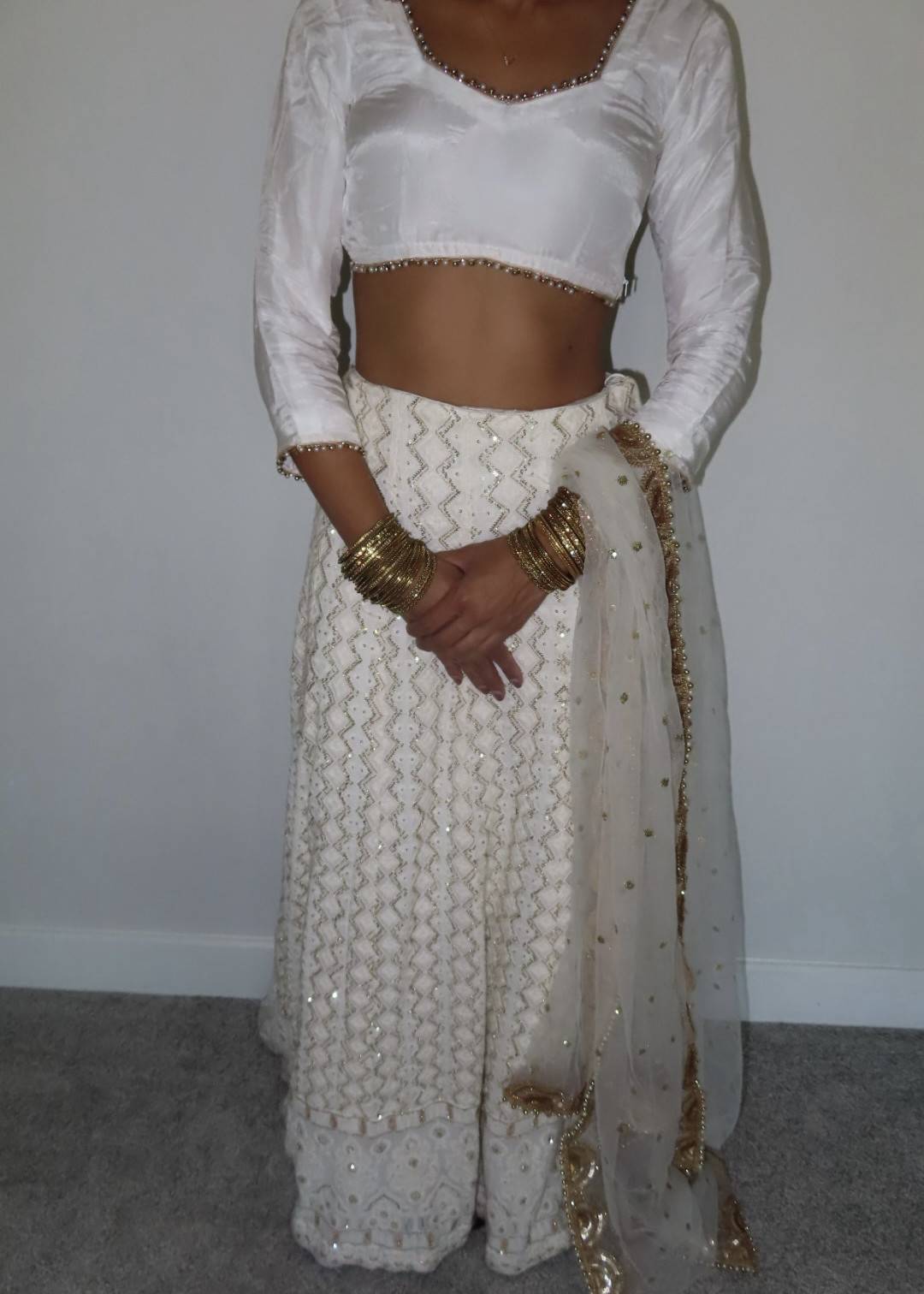 Ivory and Gold Lehenga Image - 4
