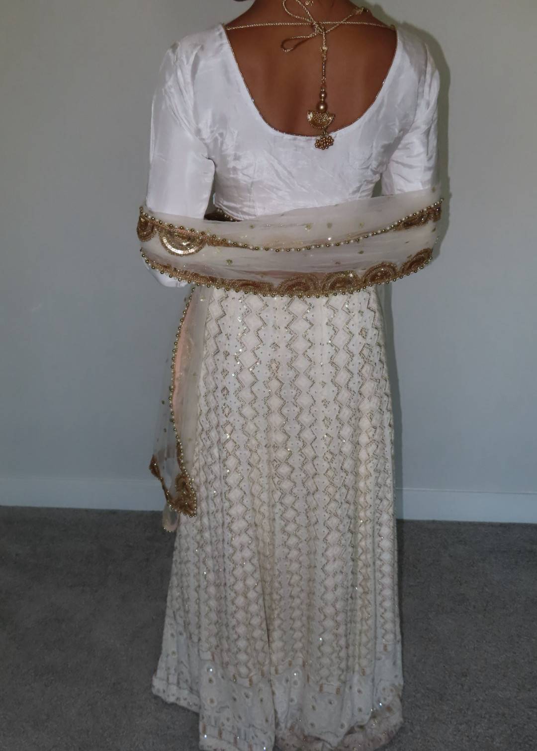 Ivory and Gold Lehenga Image - 3