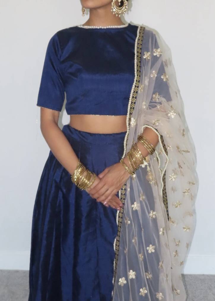 Royal Blue Lehenga Image - 3