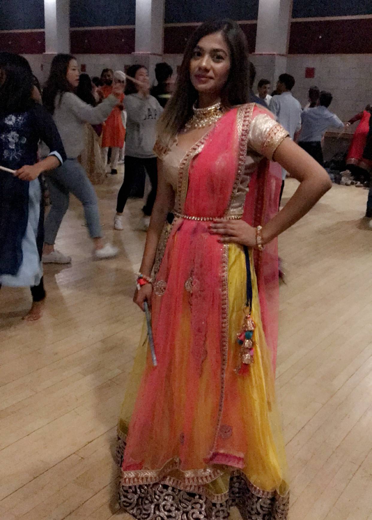Yellow and Pink Lehenga Set Image - 0