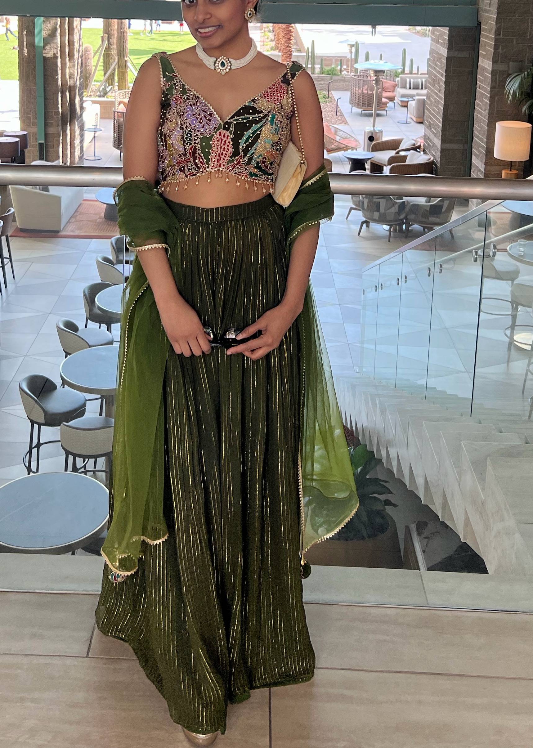 Forest Green Sharara Set Image - 0