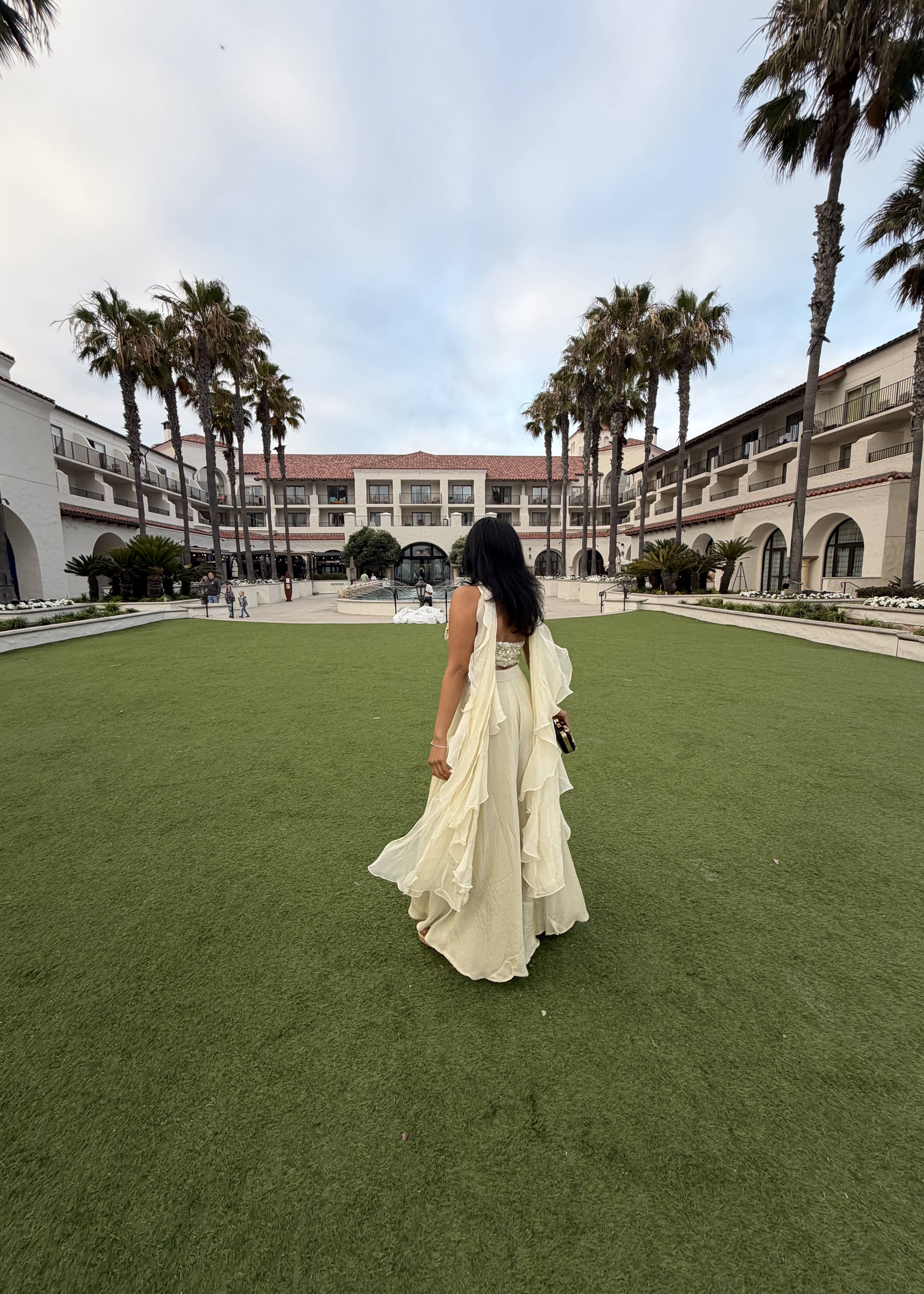 Ivory Embellished Halter Sharara Set Image - 1