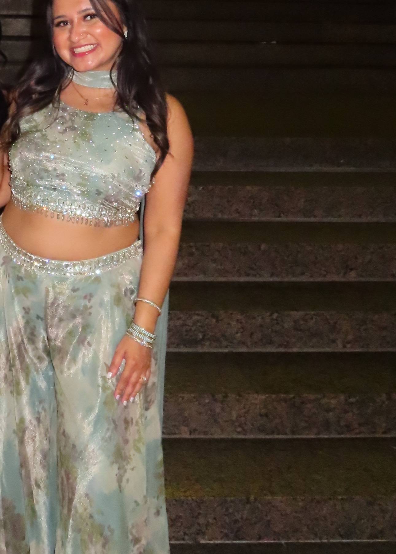 Pastel Blue Sharara Set Image - 2