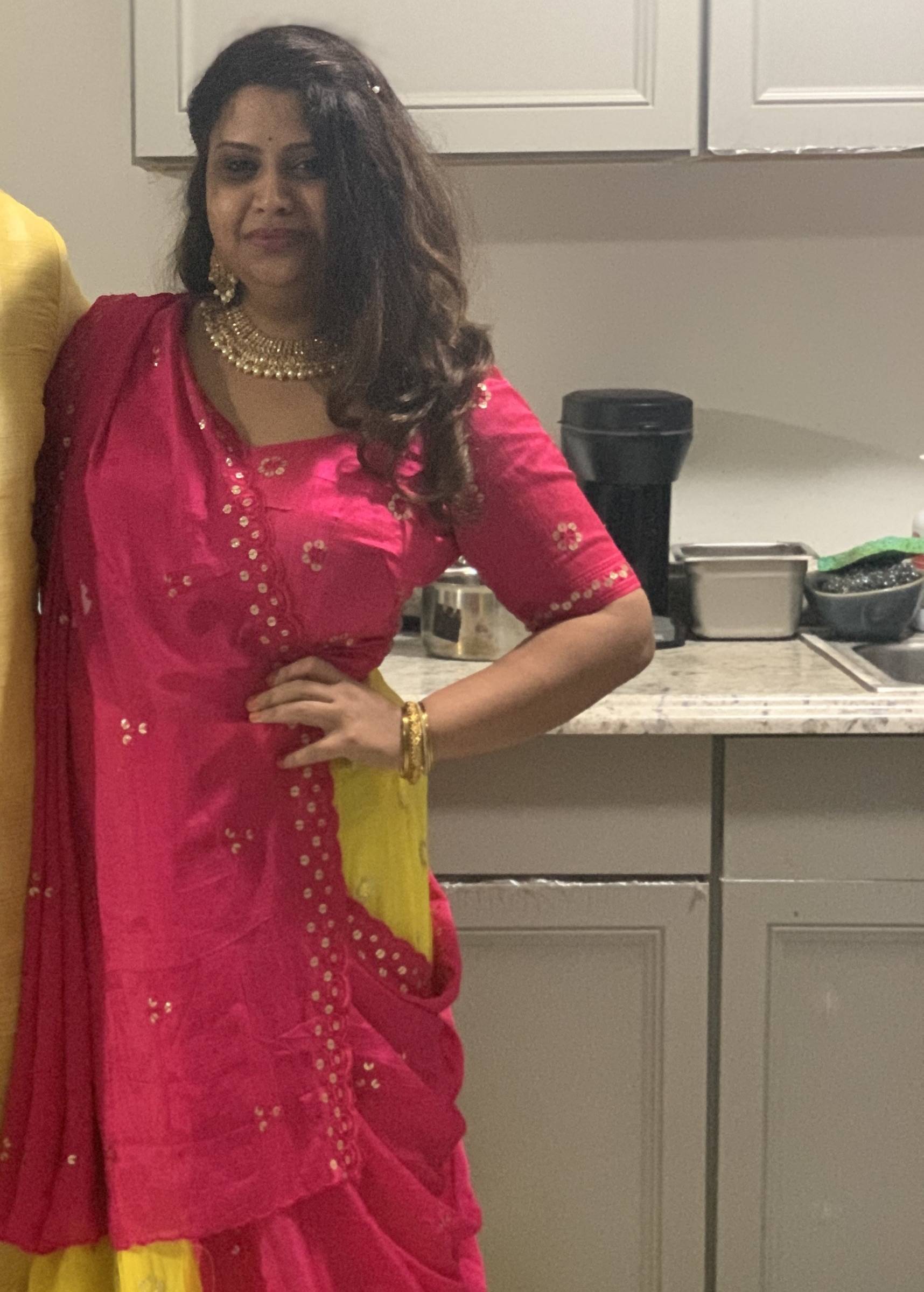 Pink and Yellow Lehenga Image - 1