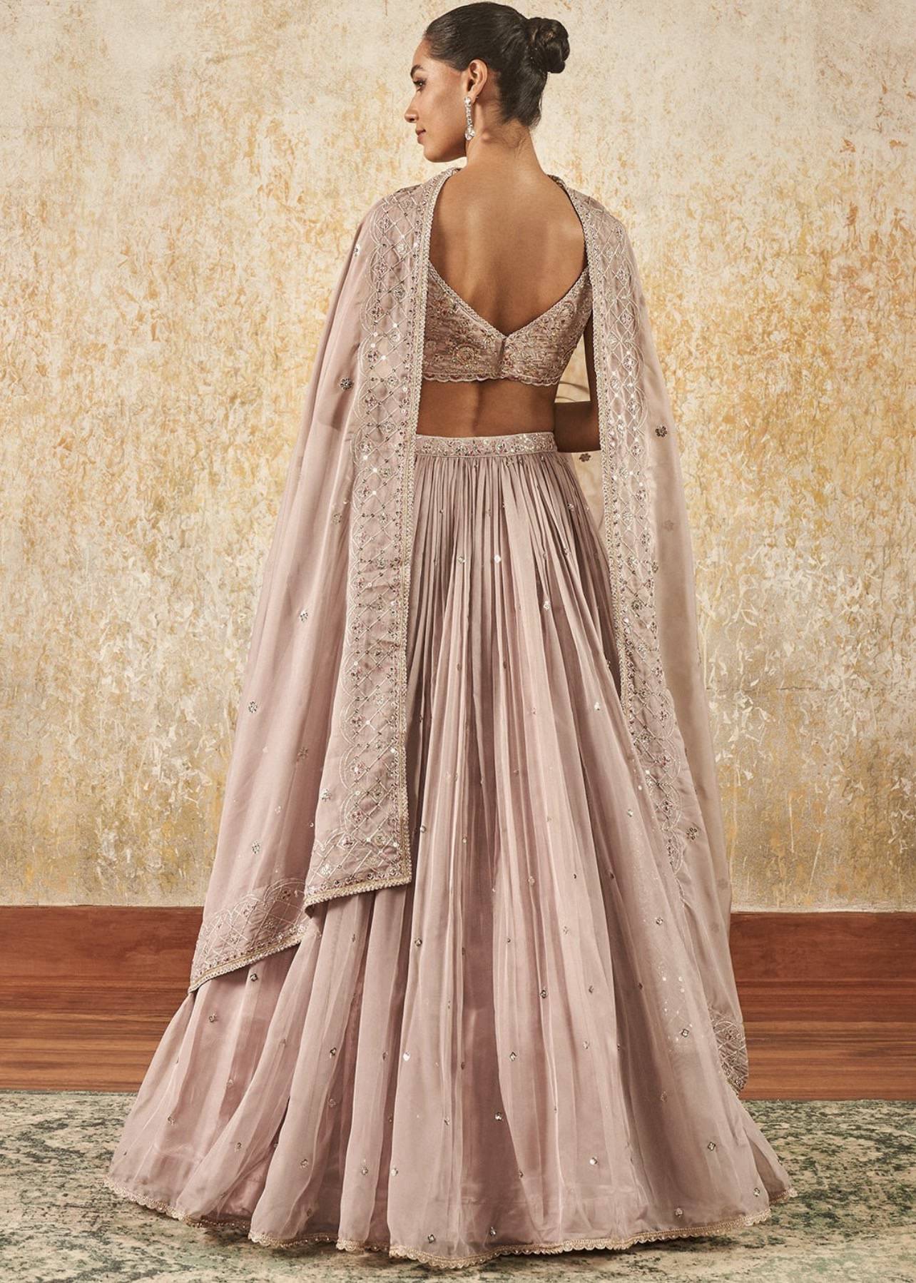 Dusty Pink Embroidered Lehenga Image - 1