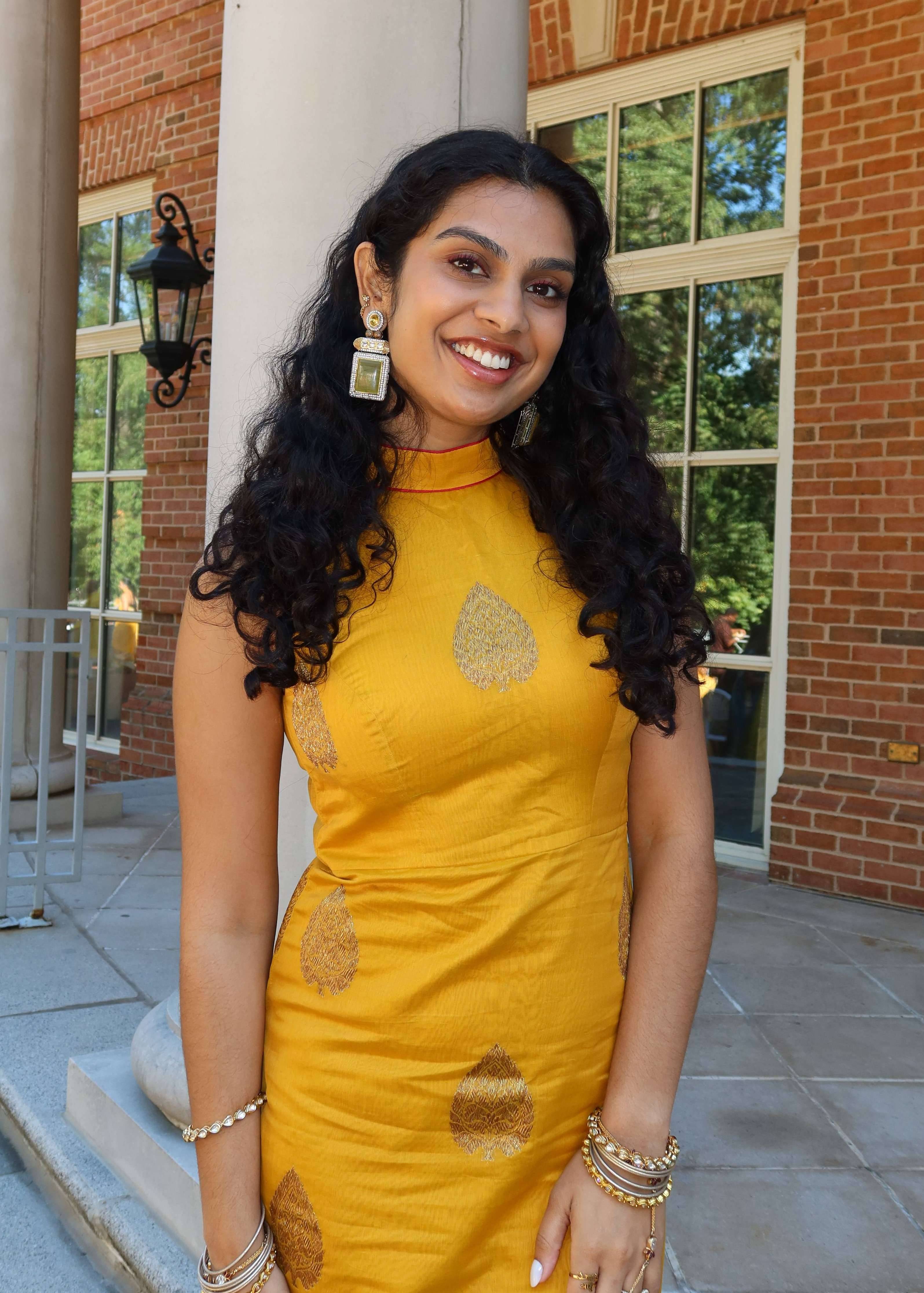 Marigold High Neck Maxi Dress Image - 1
