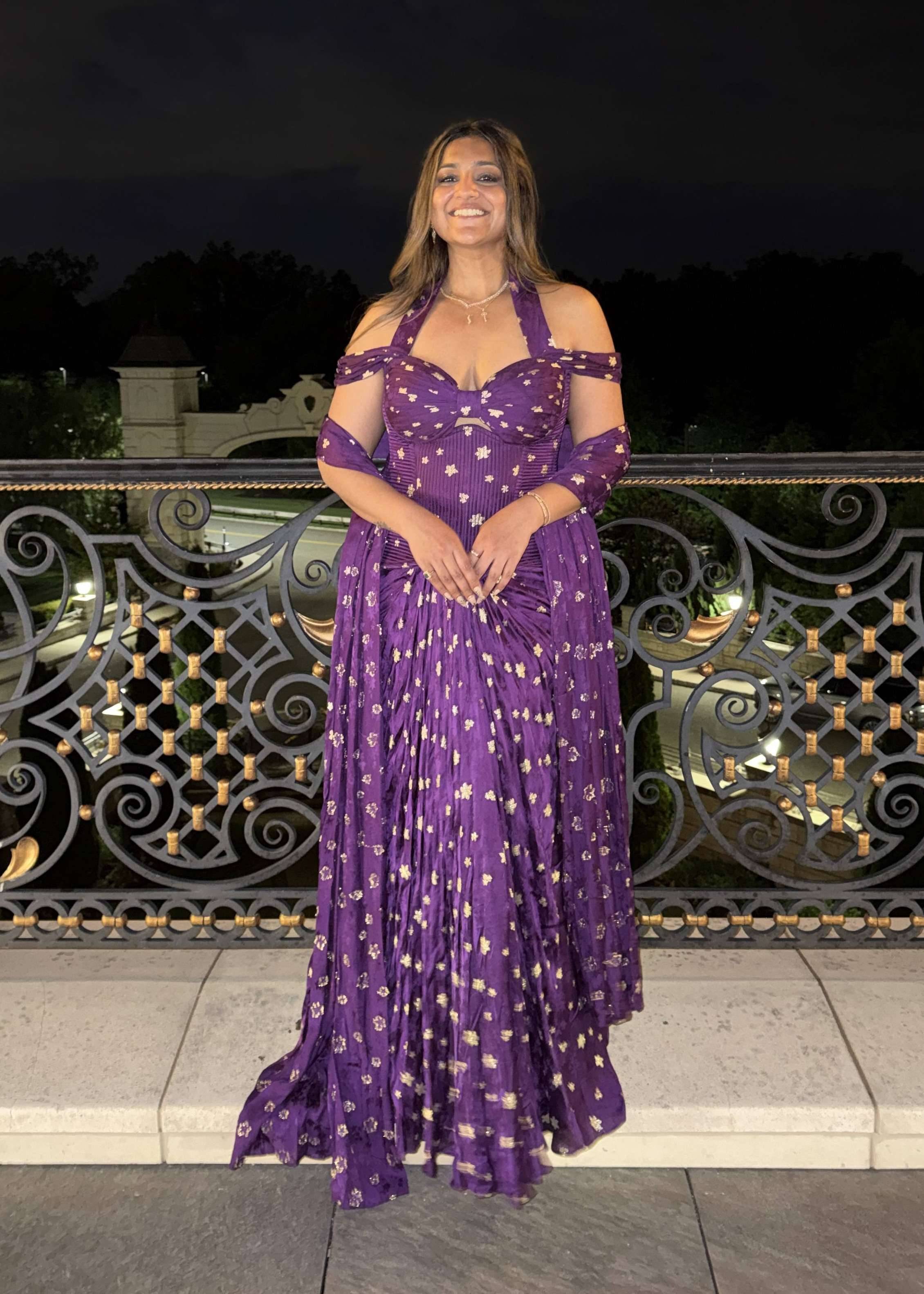 Purple Mermaid Lehenga Image - 3