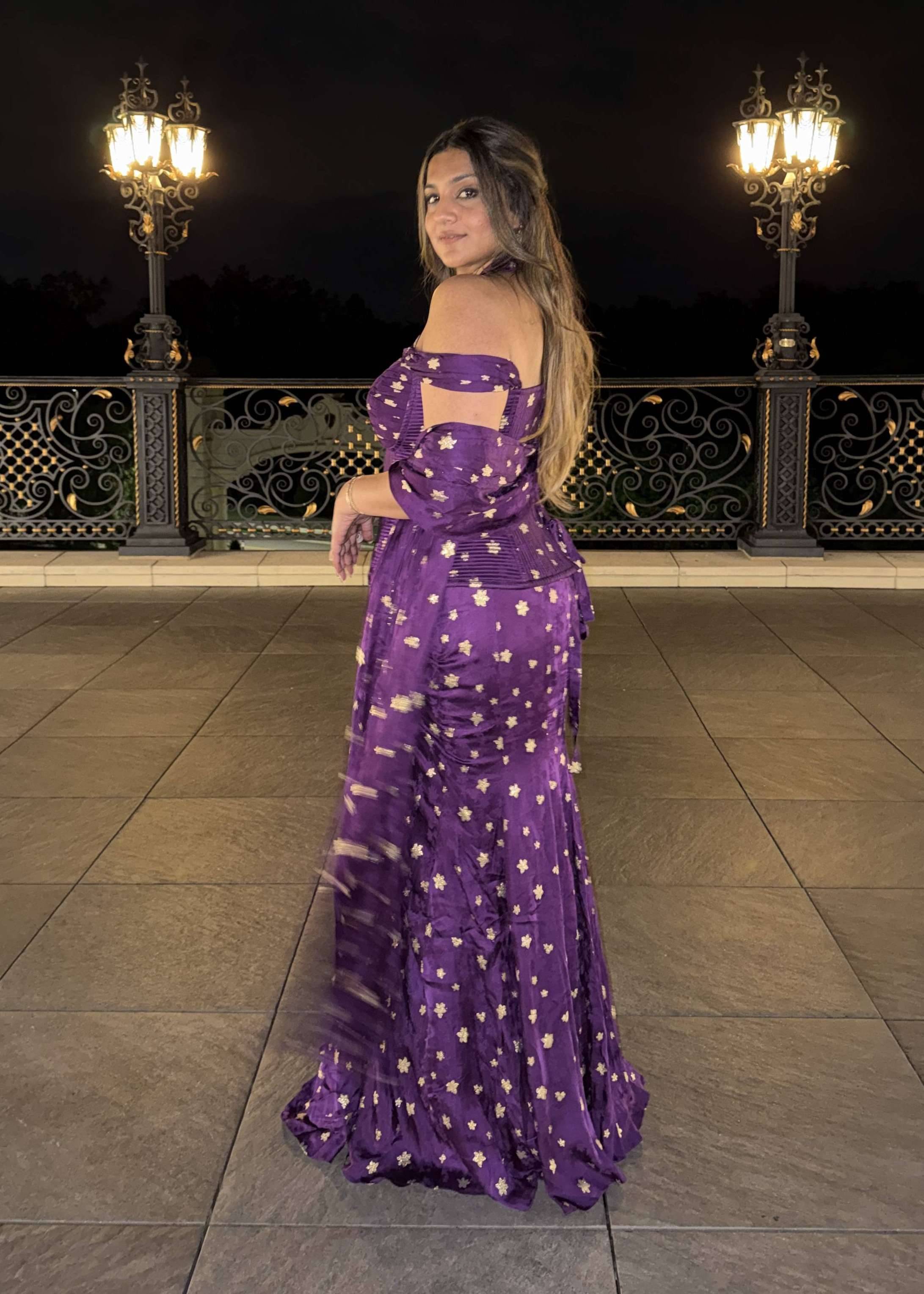 Purple Mermaid Lehenga Image - 2