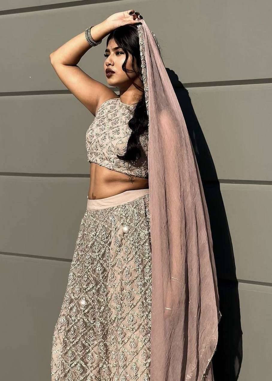 Silver Lehenga Image - 0