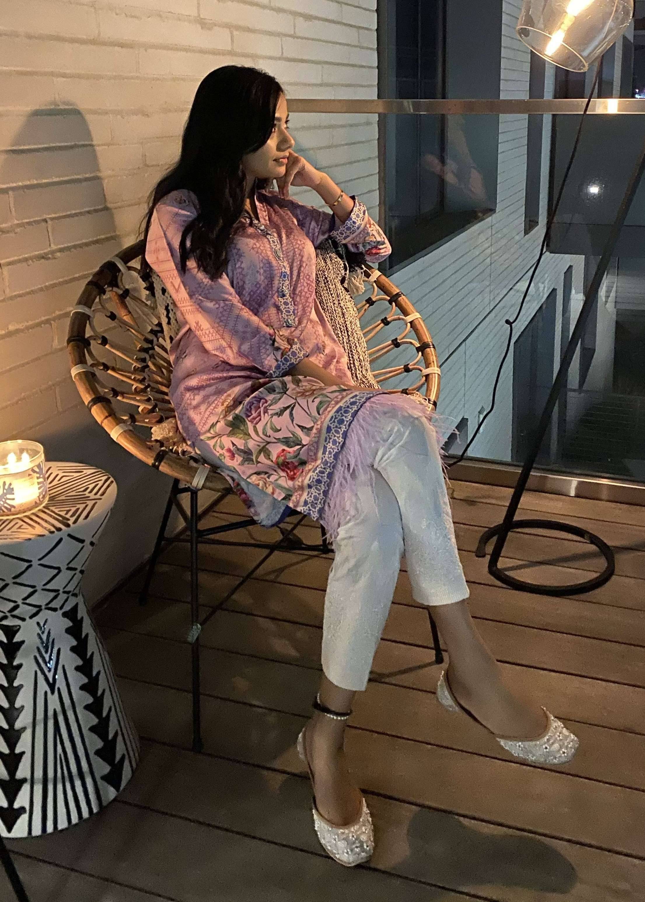 Lilac Floral Print Top Image - 1