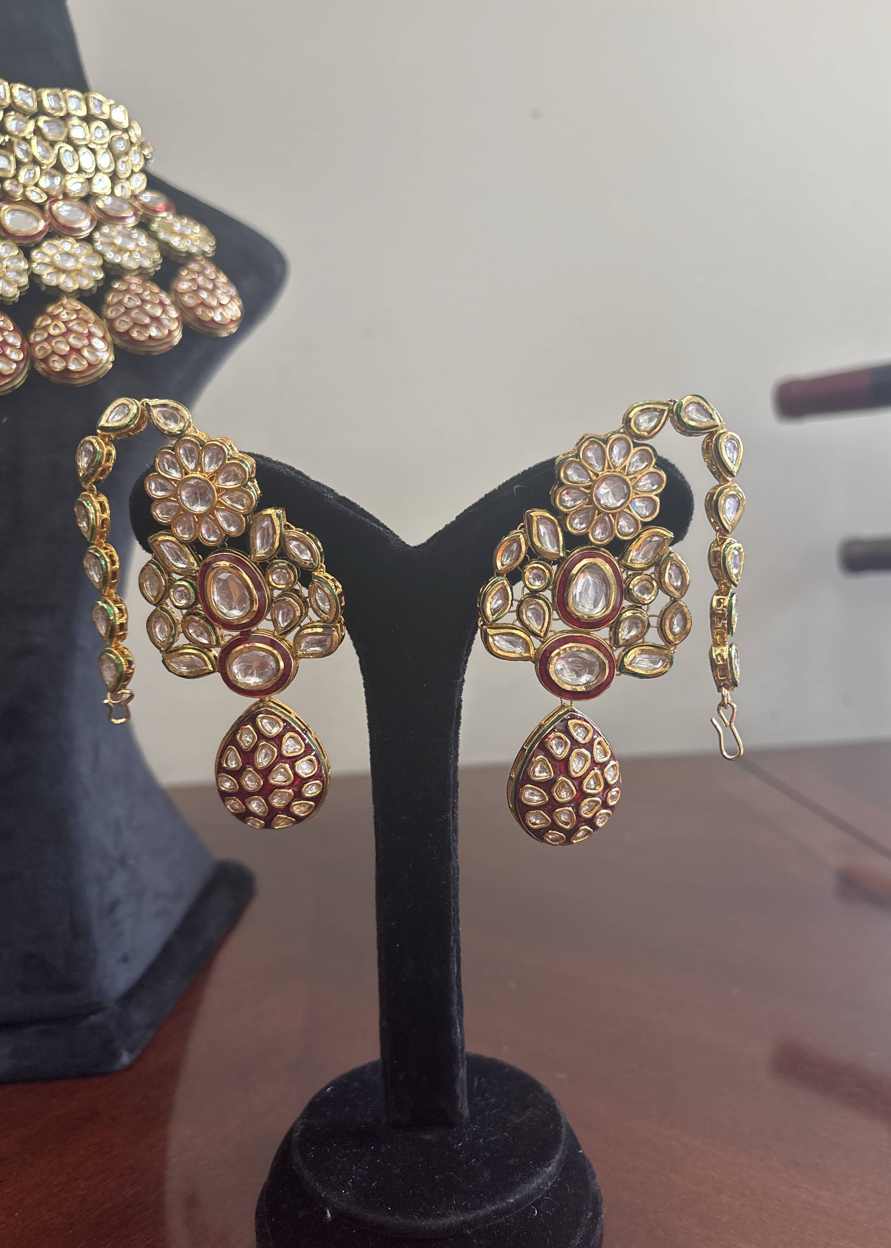Ruby Polki Kundan Designer Bridal Choker Set Image - 1