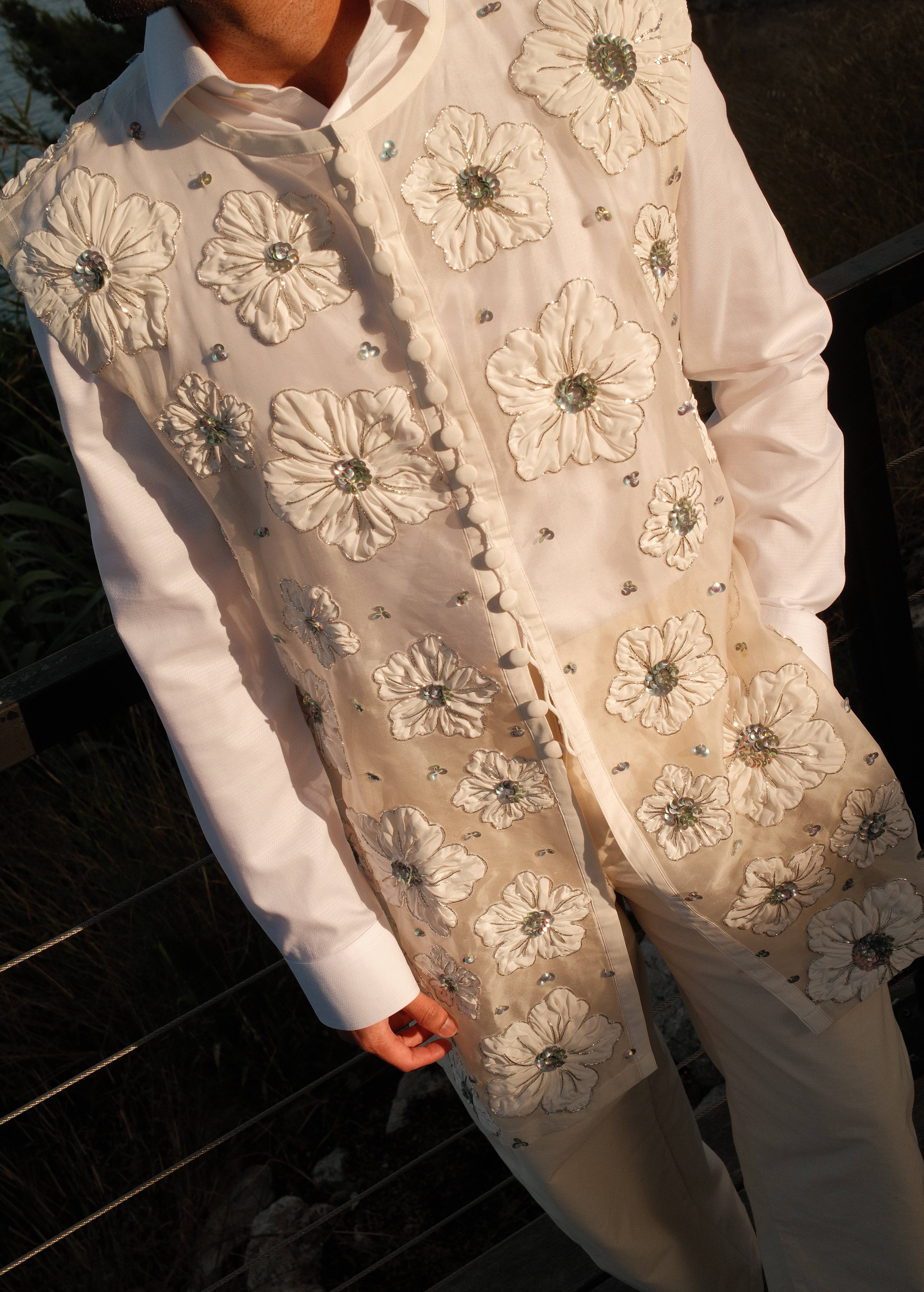 Floral Embellished Vest Image - 1