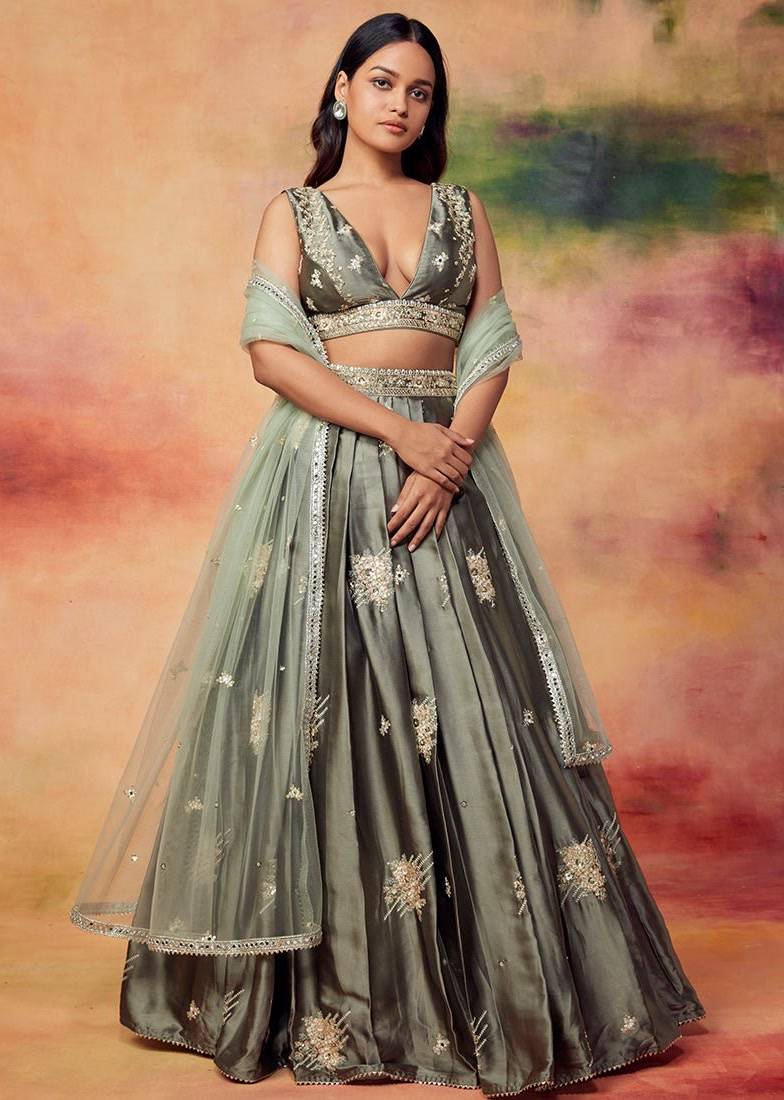 Royal Pastel Green Lehenga Image - 3