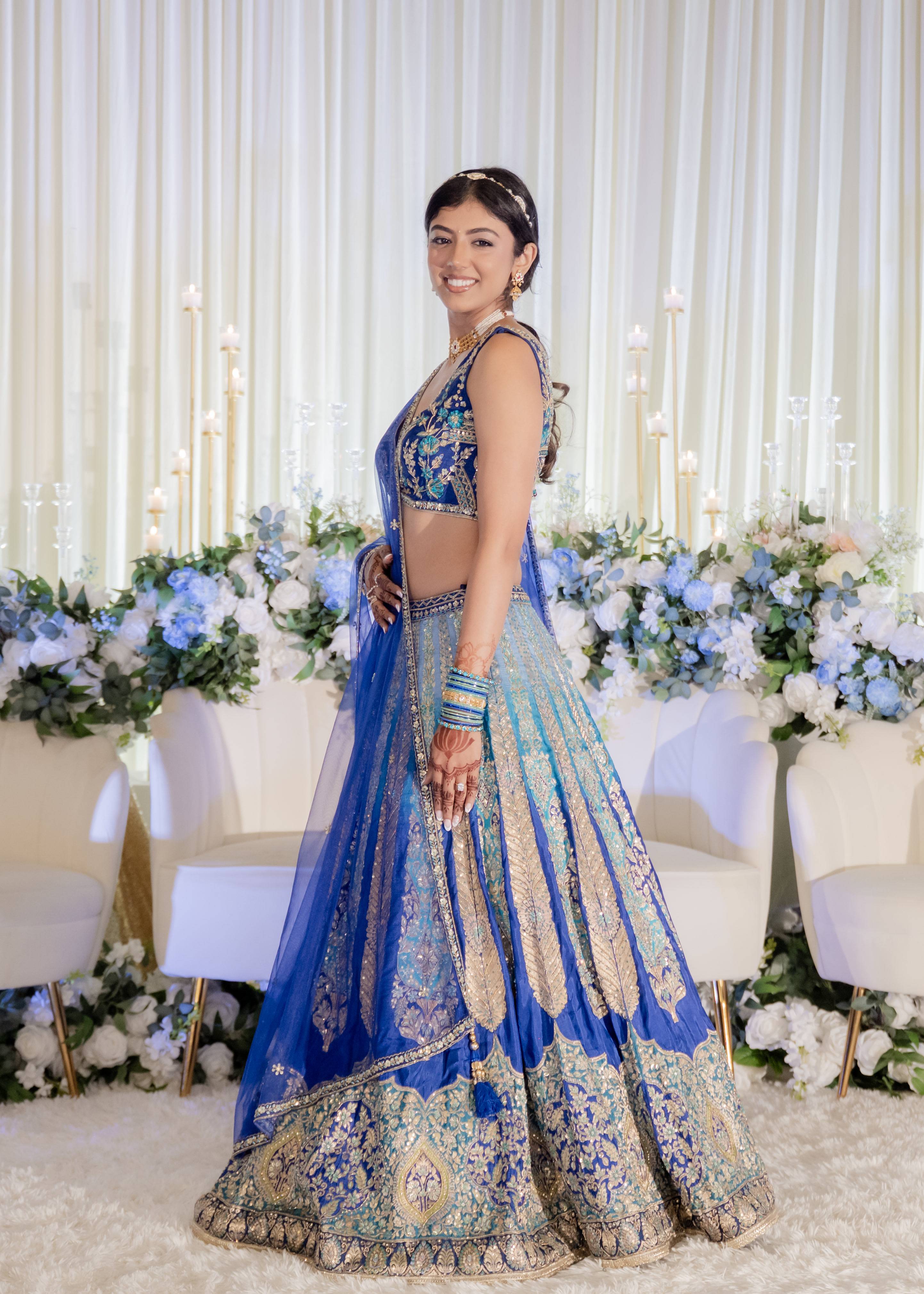 Blue Embroidered Lehenga Image - 2