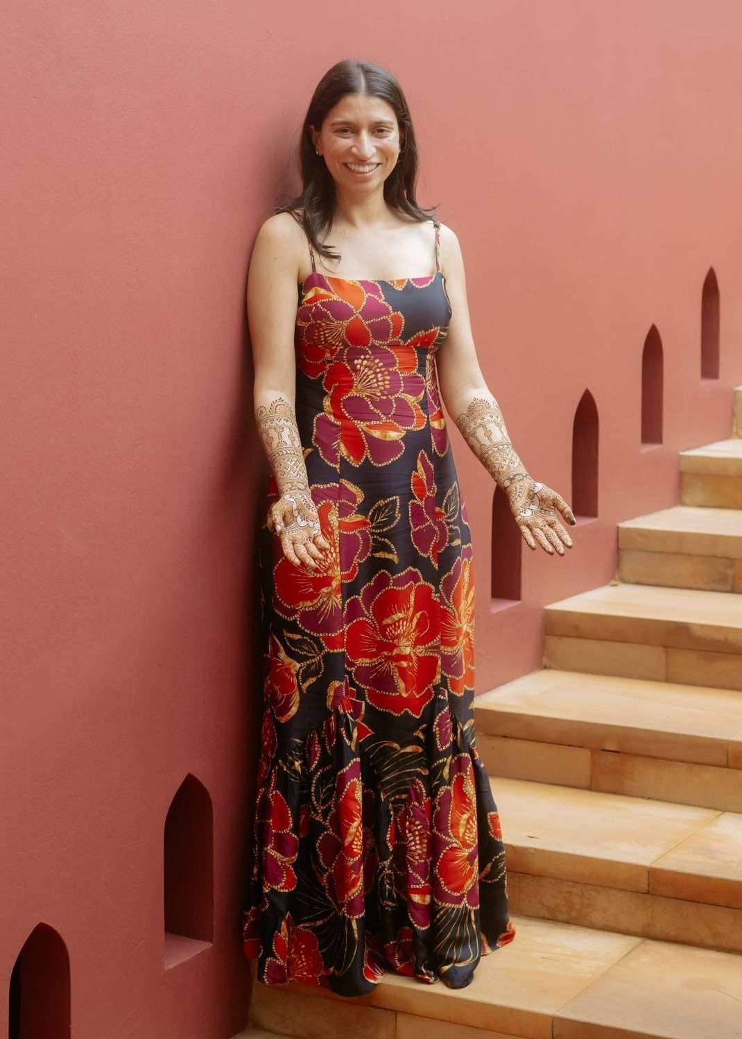 Floral Bandhani Long Dress Image - 0