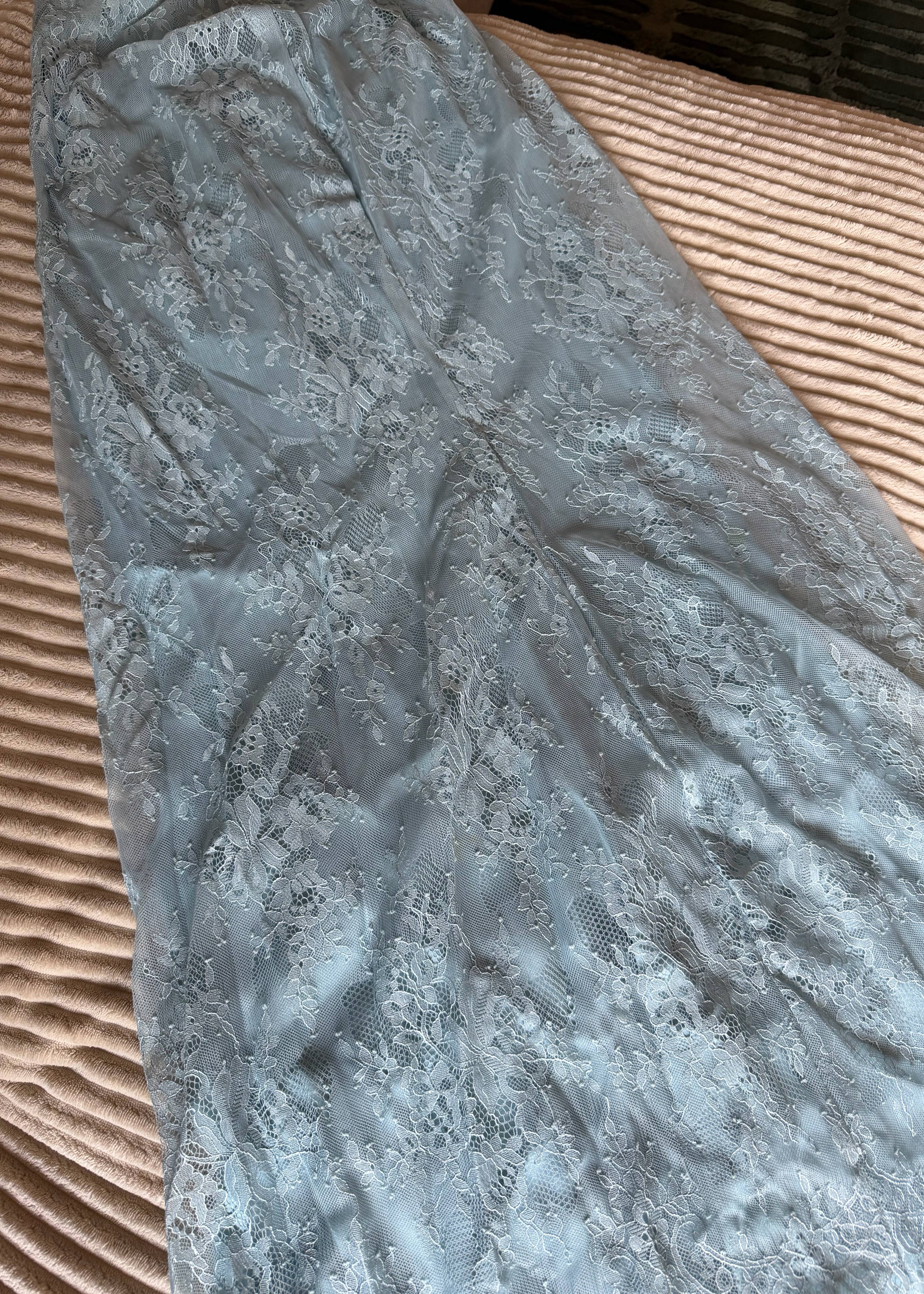 Blue Lace Sari Image - 7