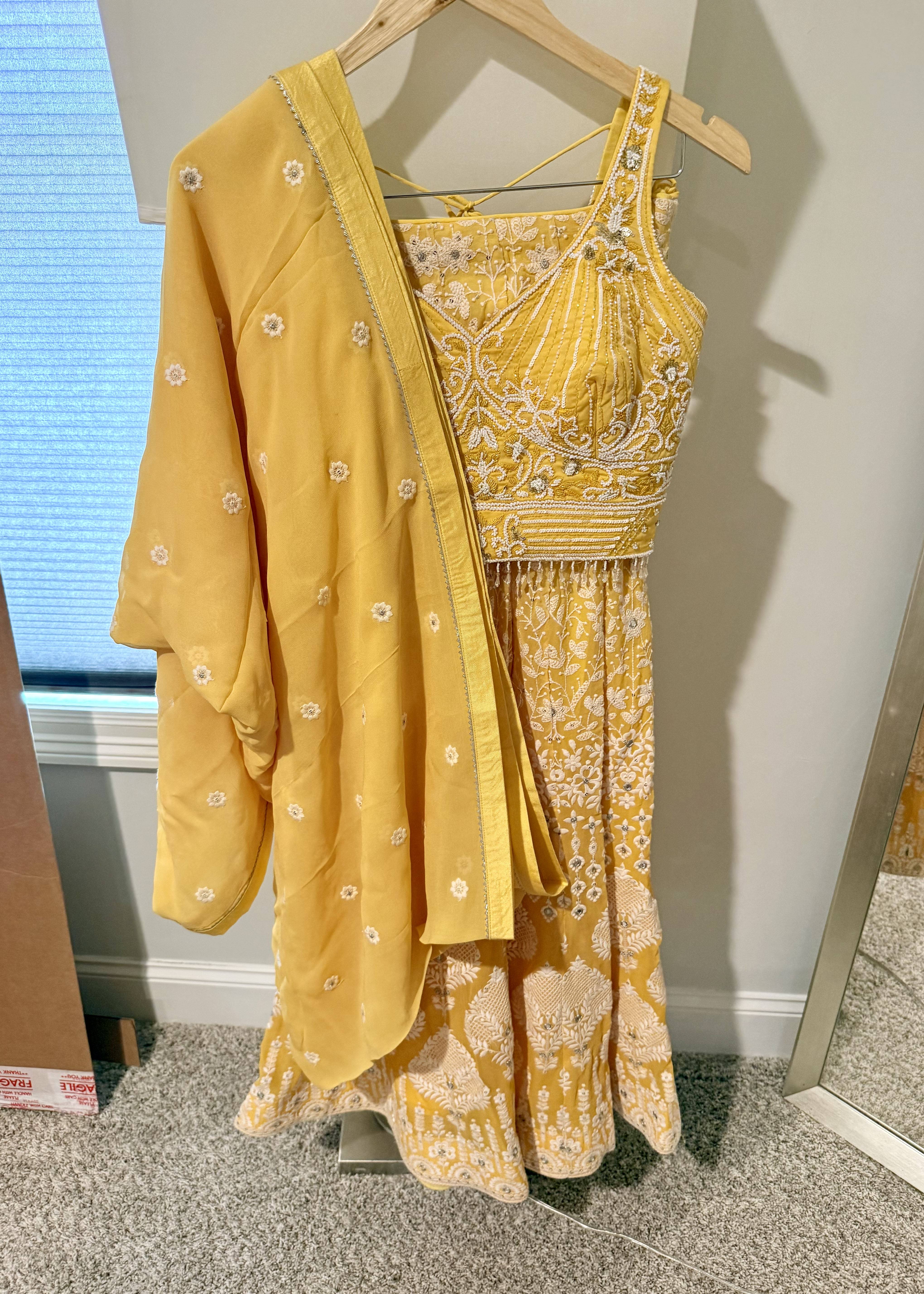 Canary Yellow Sharara Set Image - 4