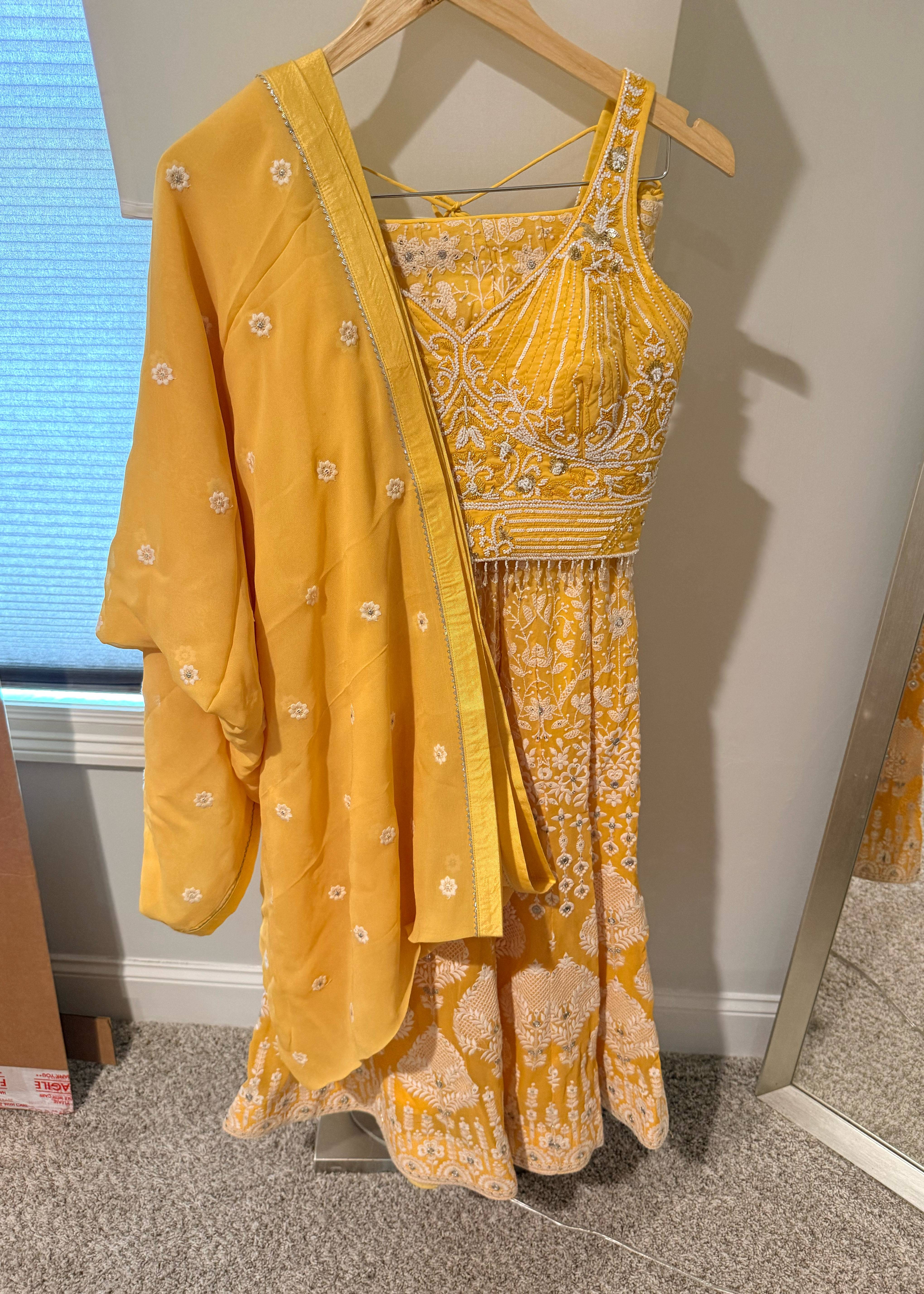Canary Yellow Sharara Set Image - 3