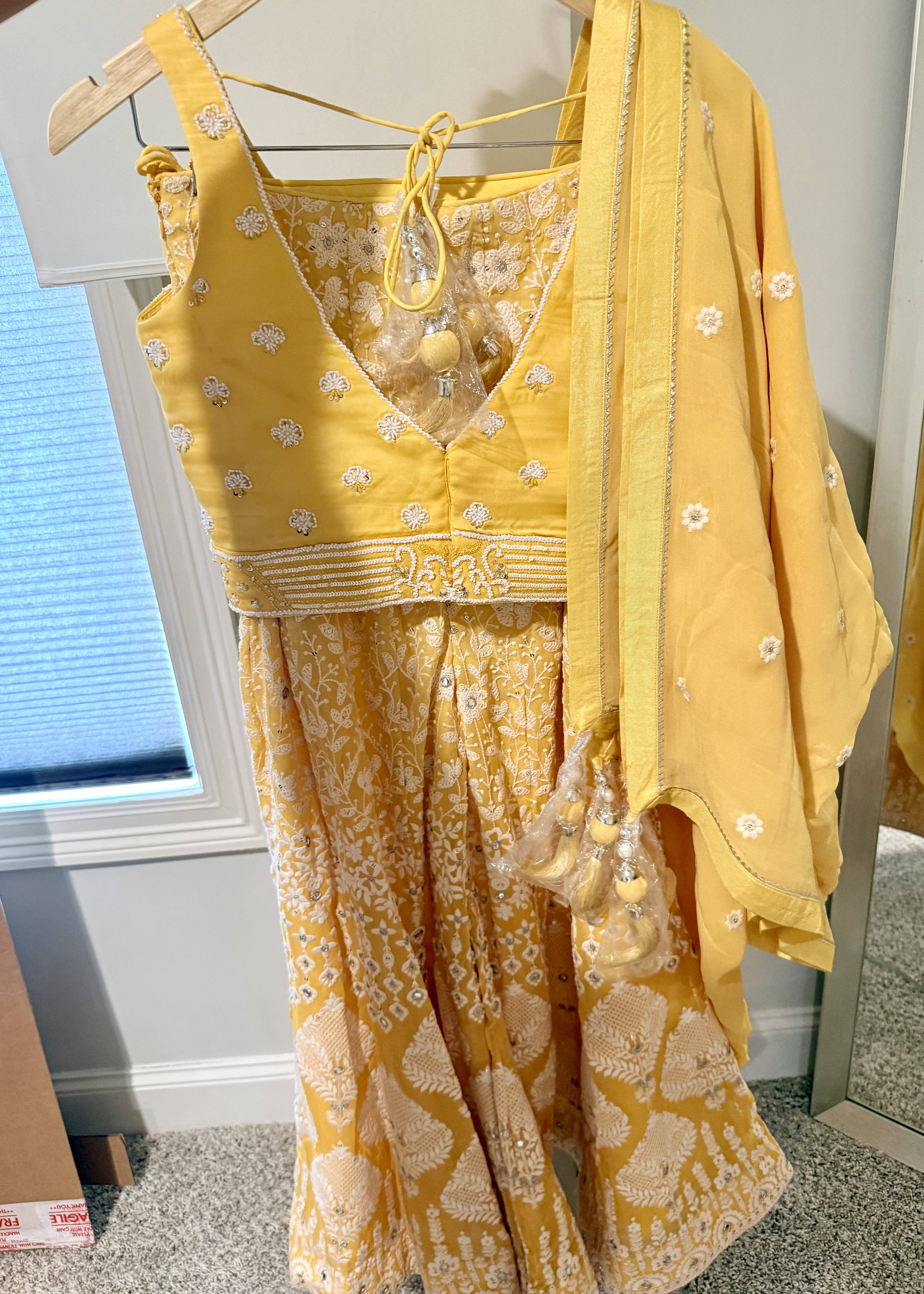 Canary Yellow Sharara Set Image - 2
