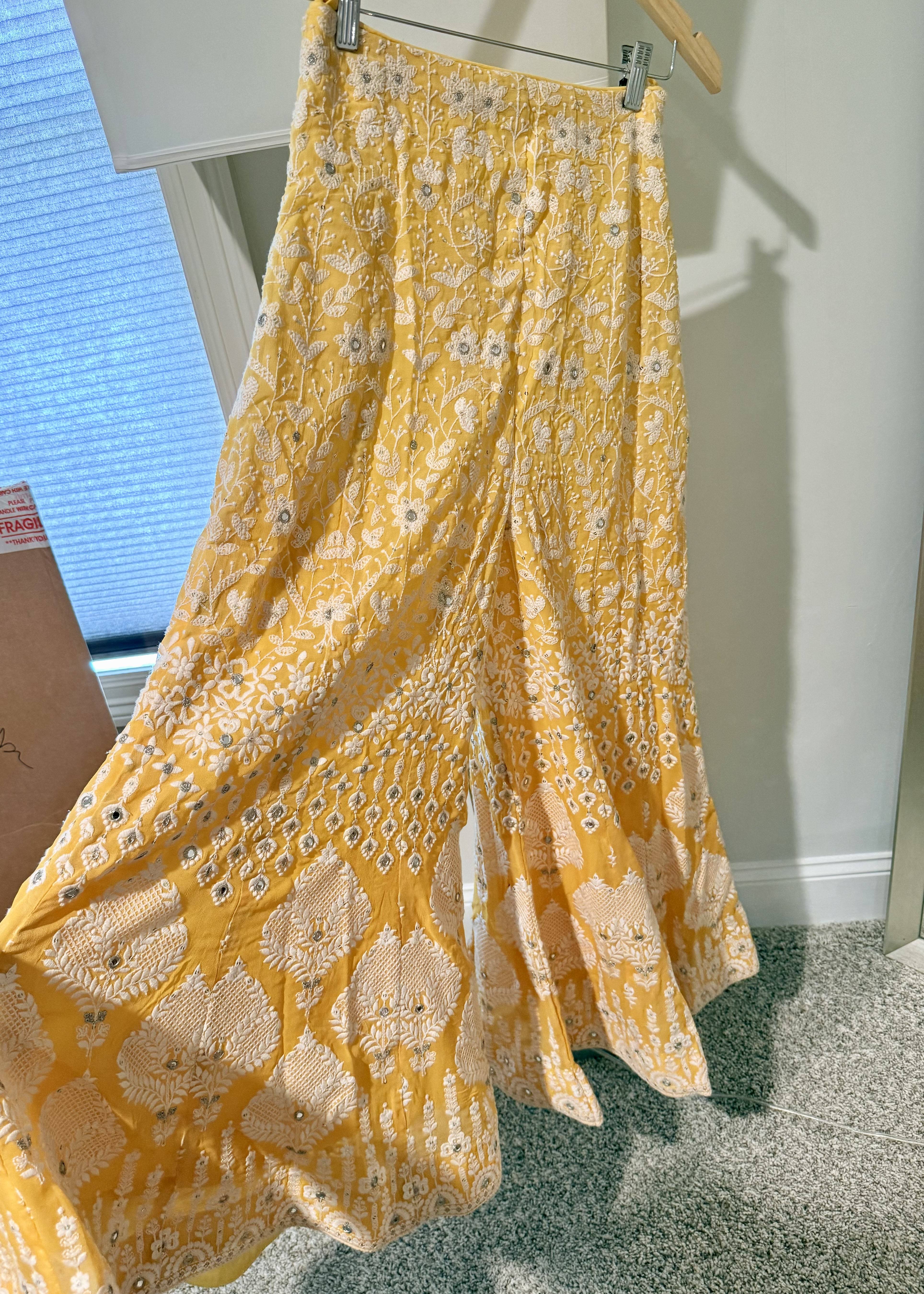 Canary Yellow Sharara Set Image - 6
