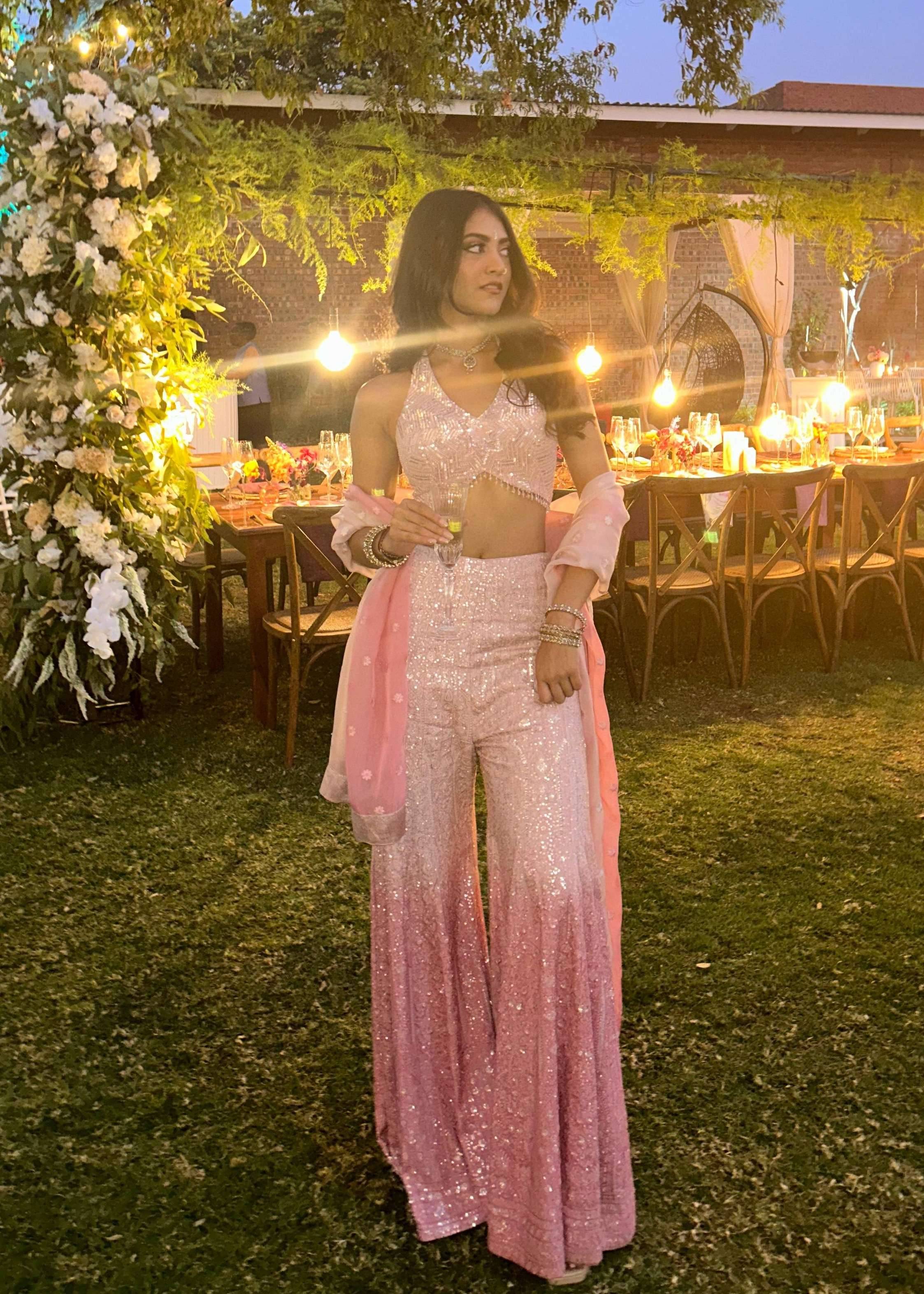 Y2K Ombre Pink Sharara Image - 1