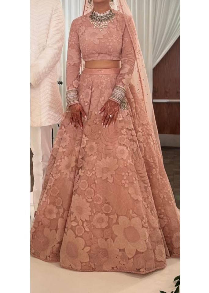 Dusty Pink Embroidered Lehenga Image - 3