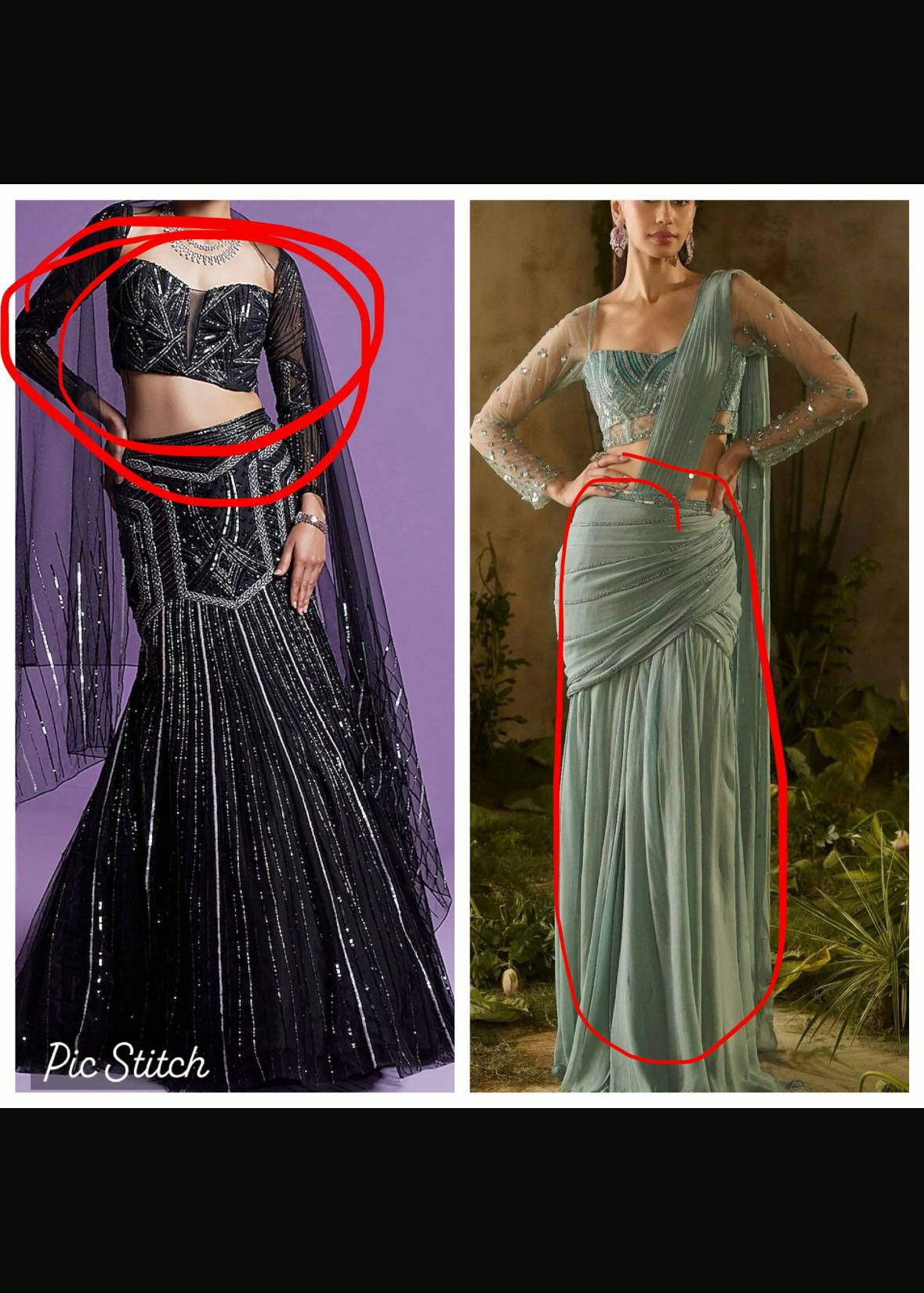Black Custom Draped Sari Image - 1