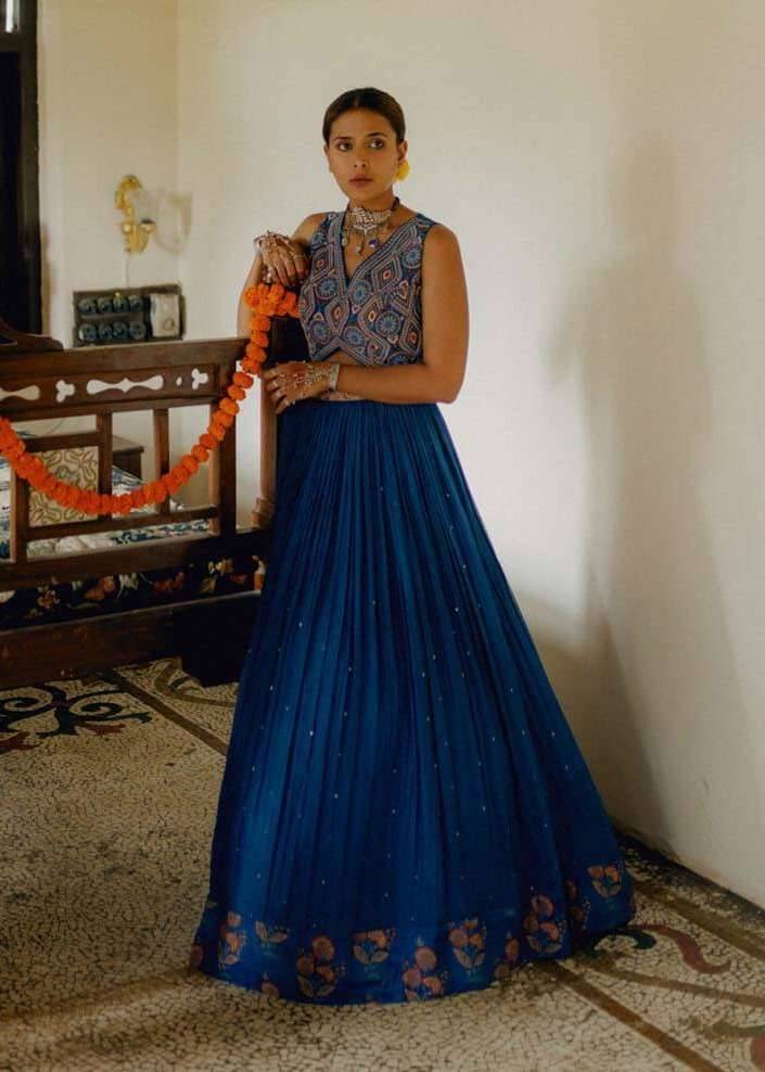 Blue Sitara Lehenga Image - 1