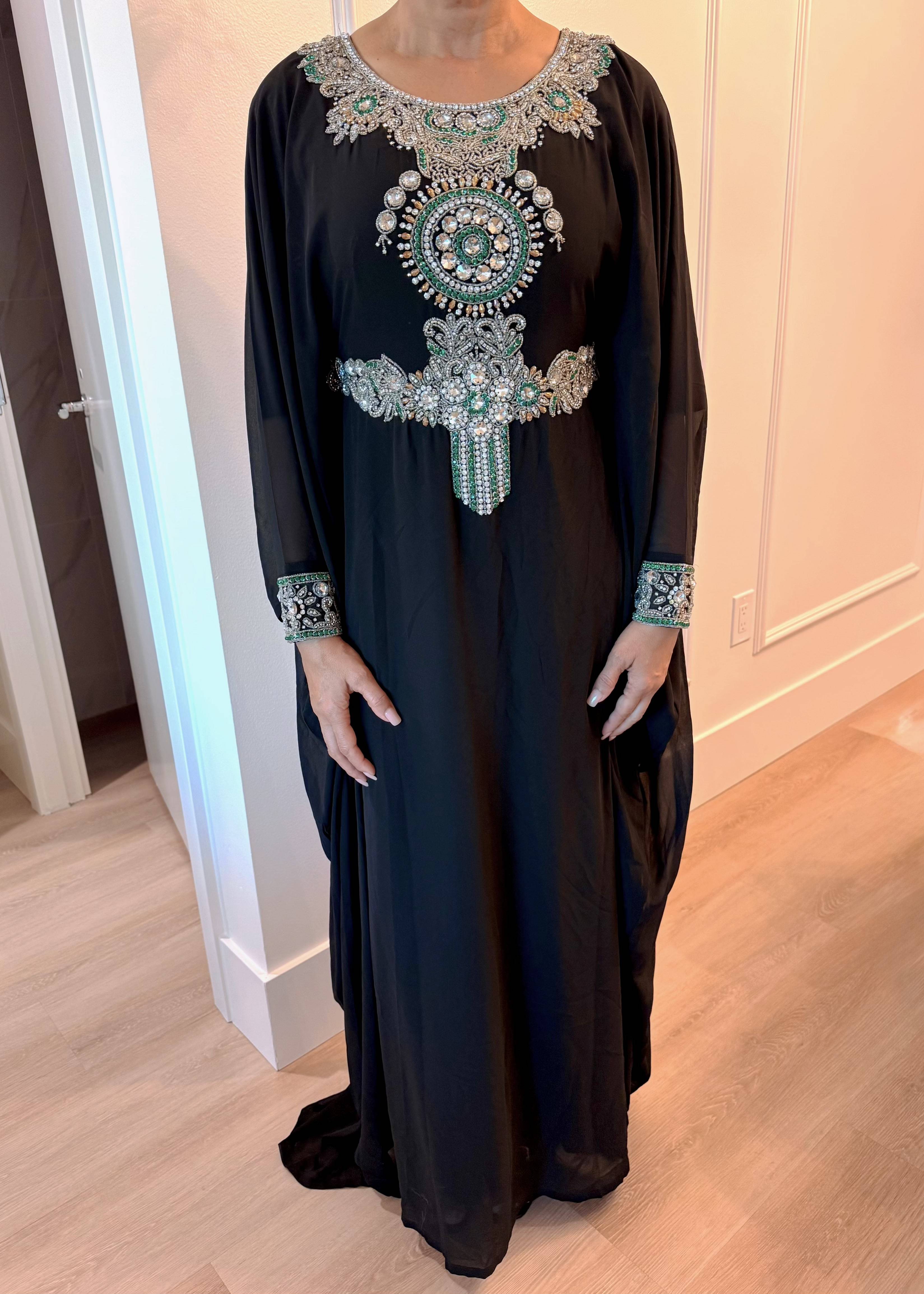 Black Crystal-Medallion Kaftan Image - 1