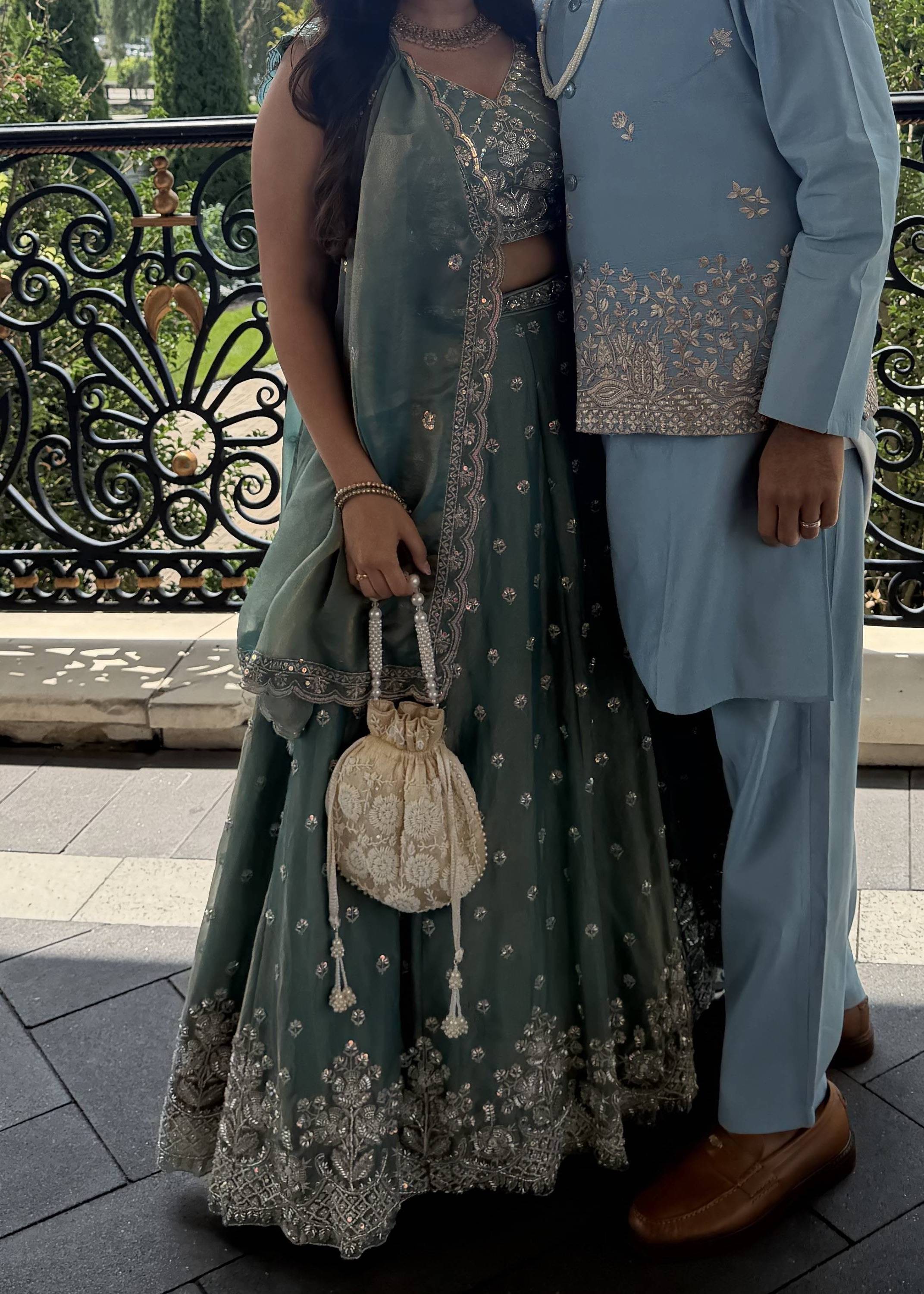Sky Blue Embroidered Lehenga Image - 0