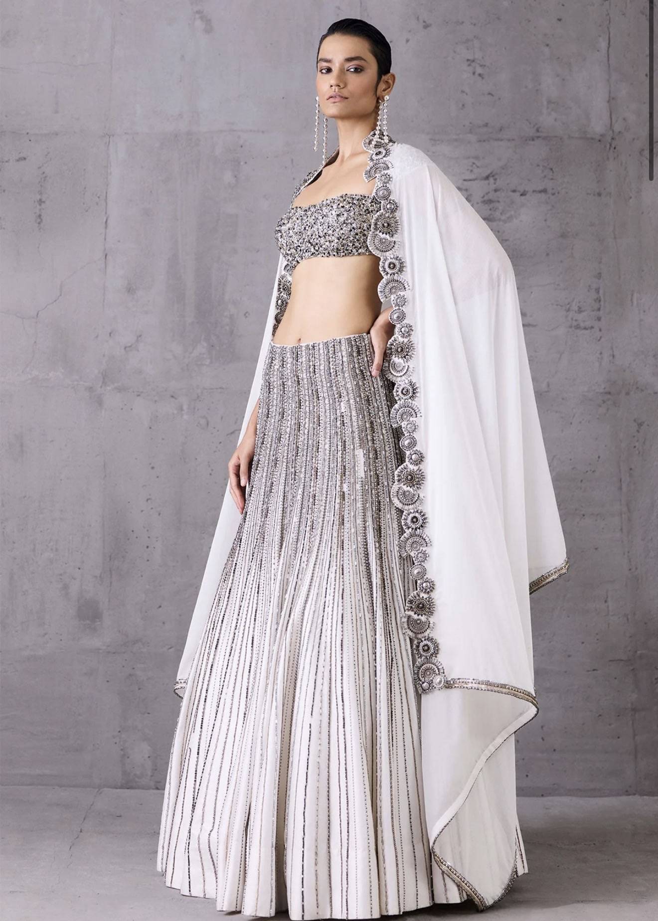 Gunmetal Silver Lehenga Image - 3