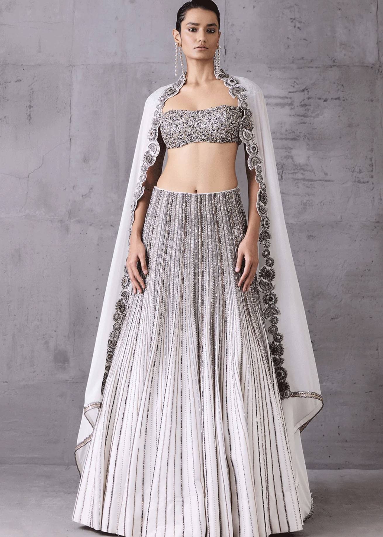 Gunmetal Silver Lehenga Image - 1