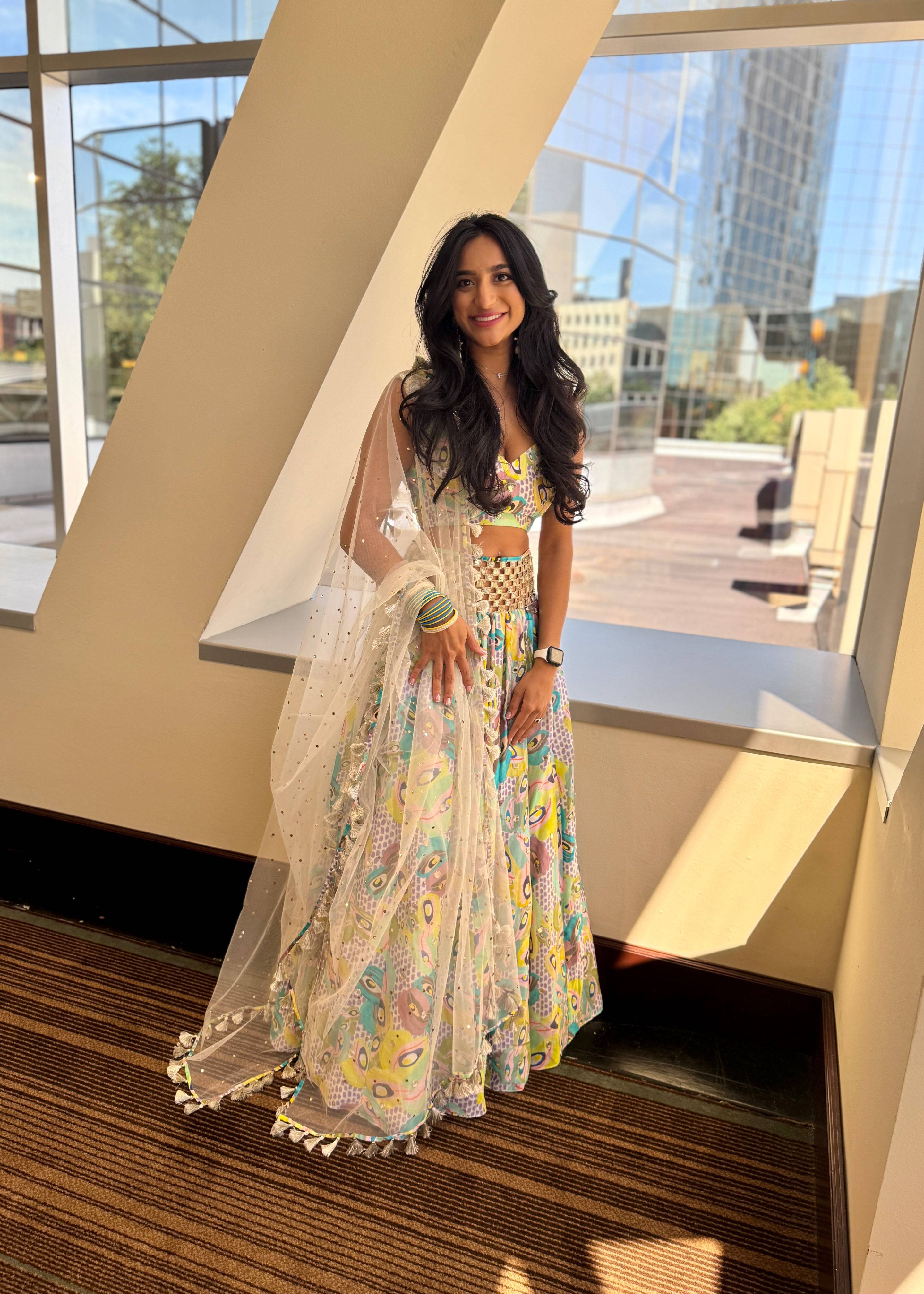 Pastel Multicolor Print Lehenga Image - 2