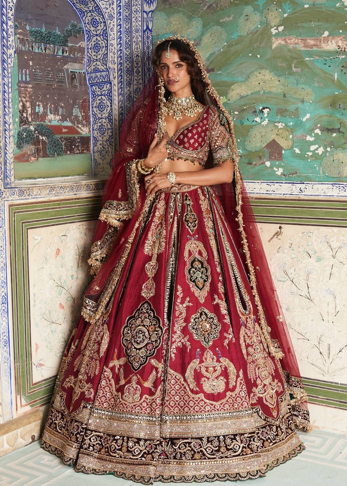 Red Bridal Lehenga Image - 0