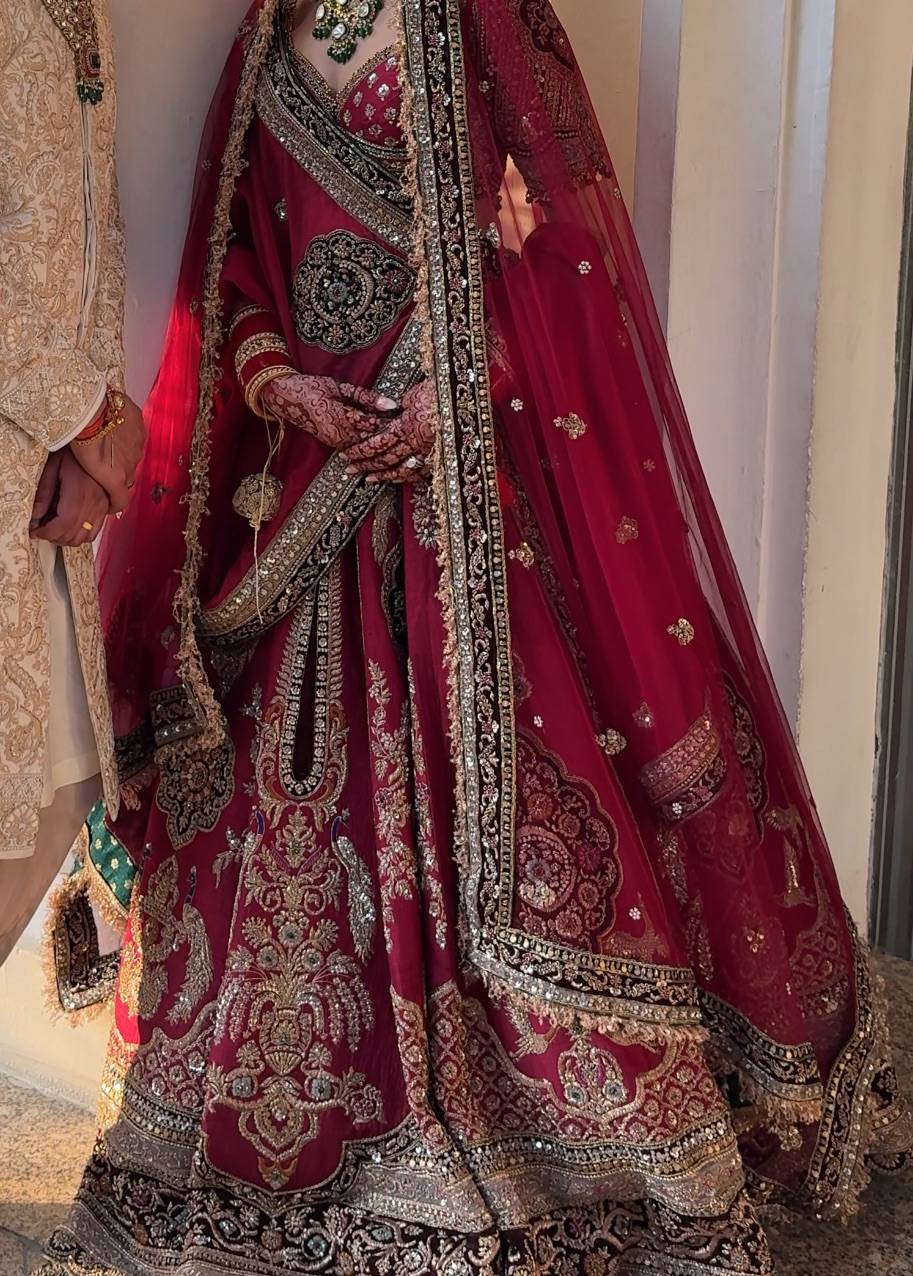 Red Bridal Lehenga Image - 3