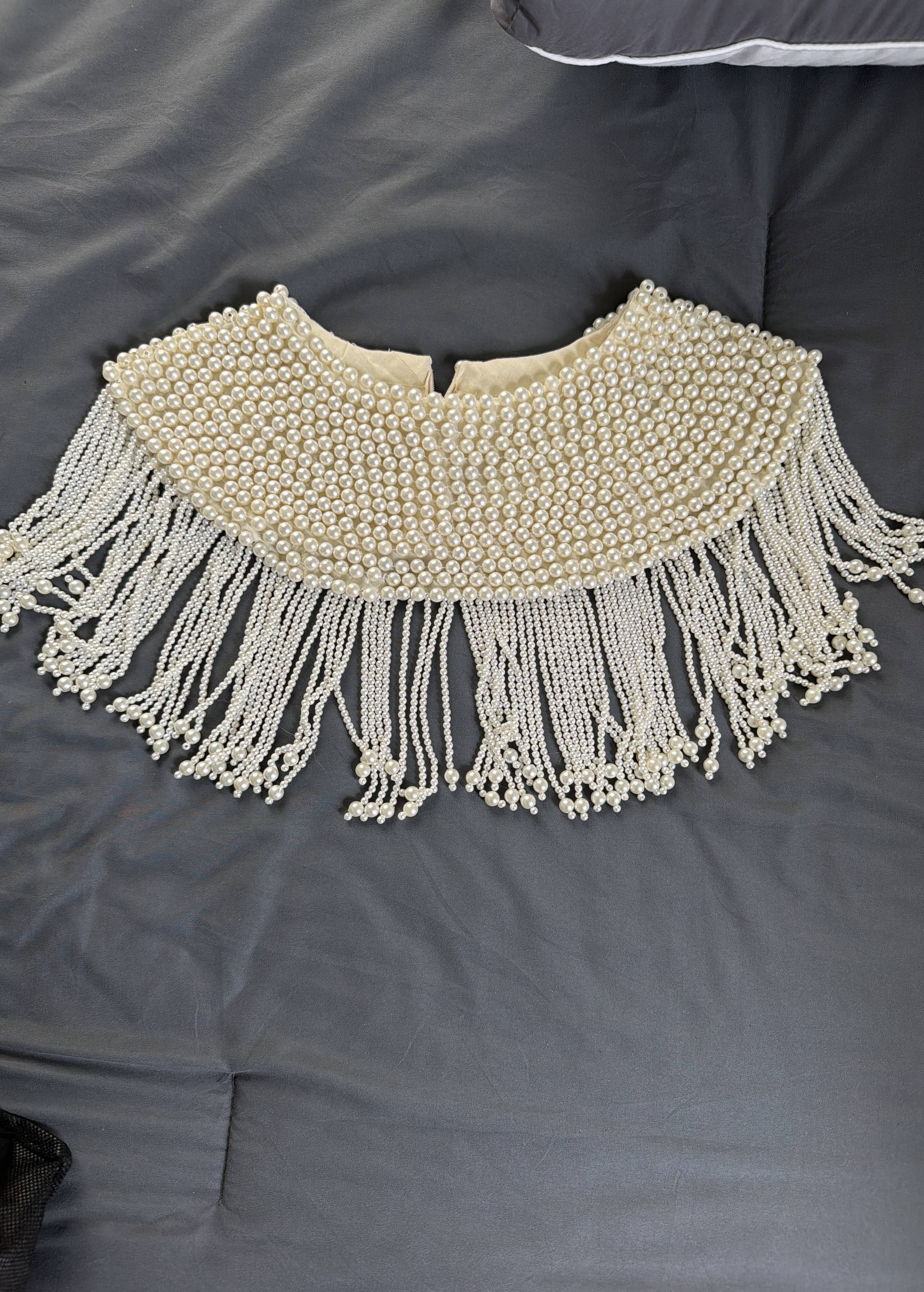 Ivory Pearl Collar Top Image - 0