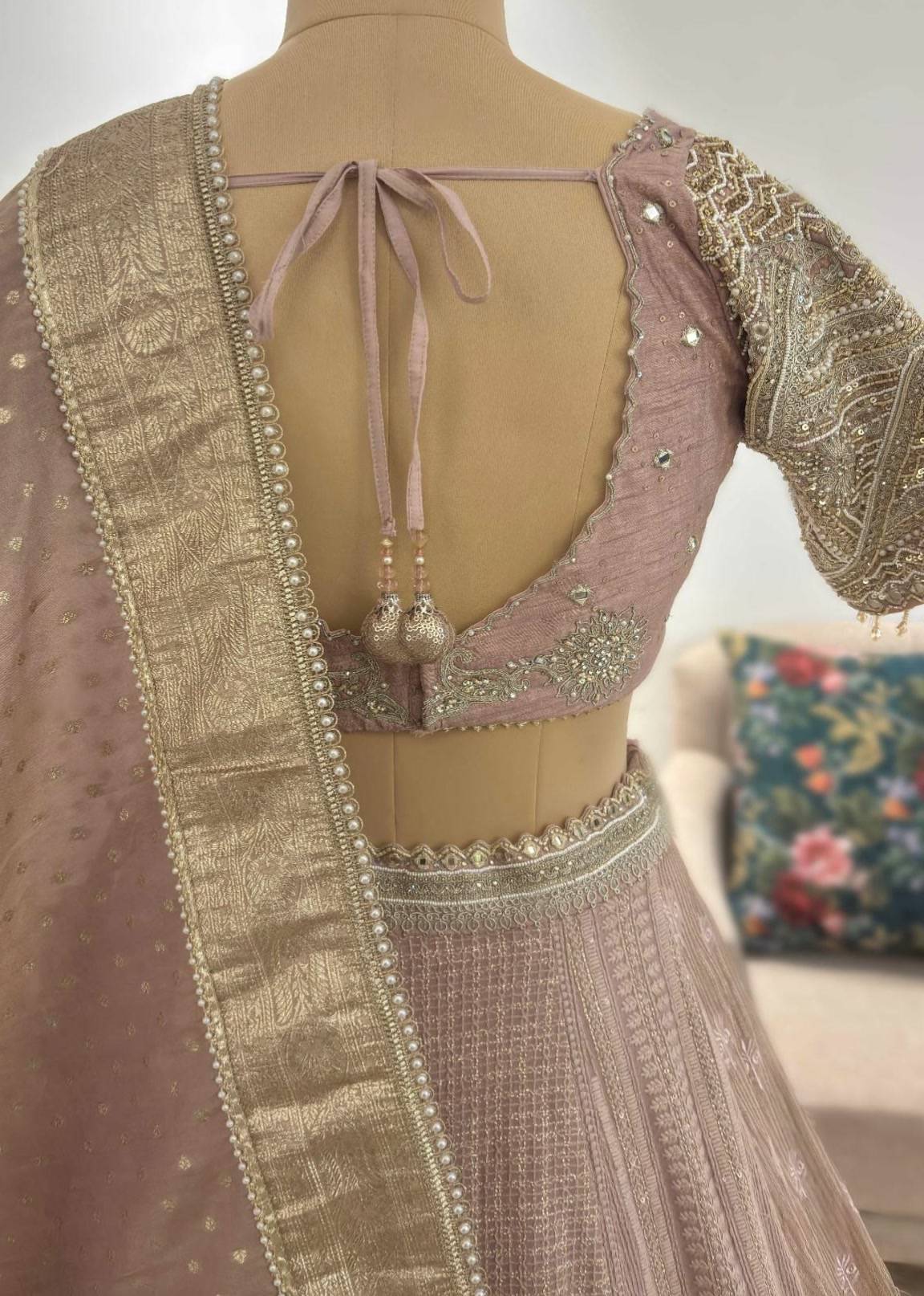Blush Pink Embellished Lehenga Set Image - 1
