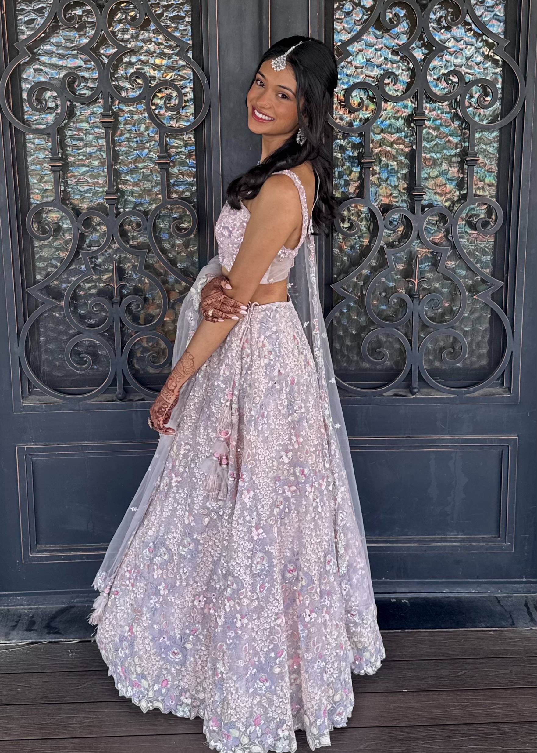 Dusty Lavender Sequin Embroidered Lehenga Image - 1