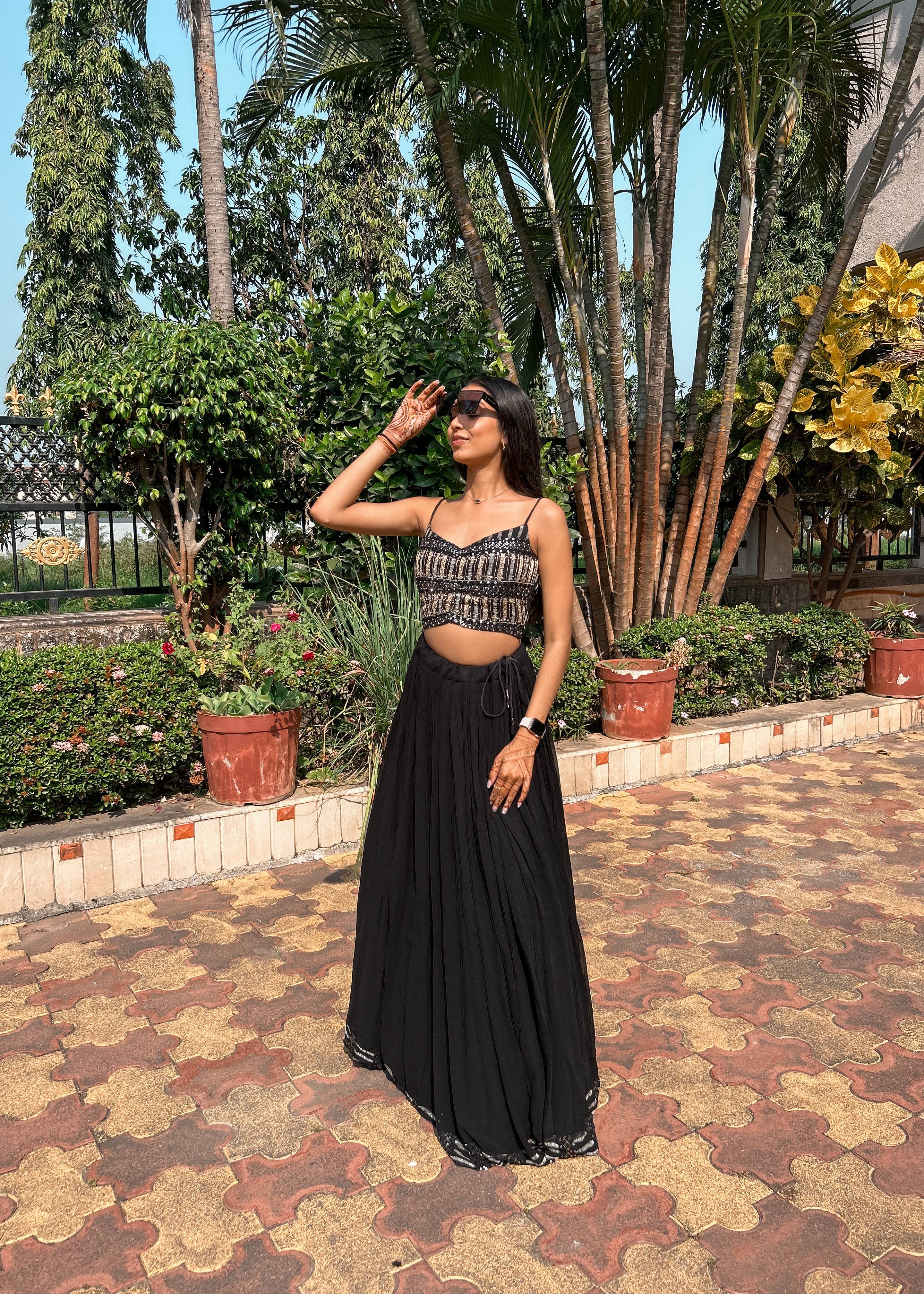 Black & Gold Lehenga Image - 1