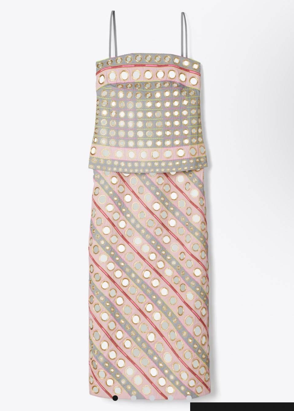 Mirror Embellished Cotton Dress Image - 0