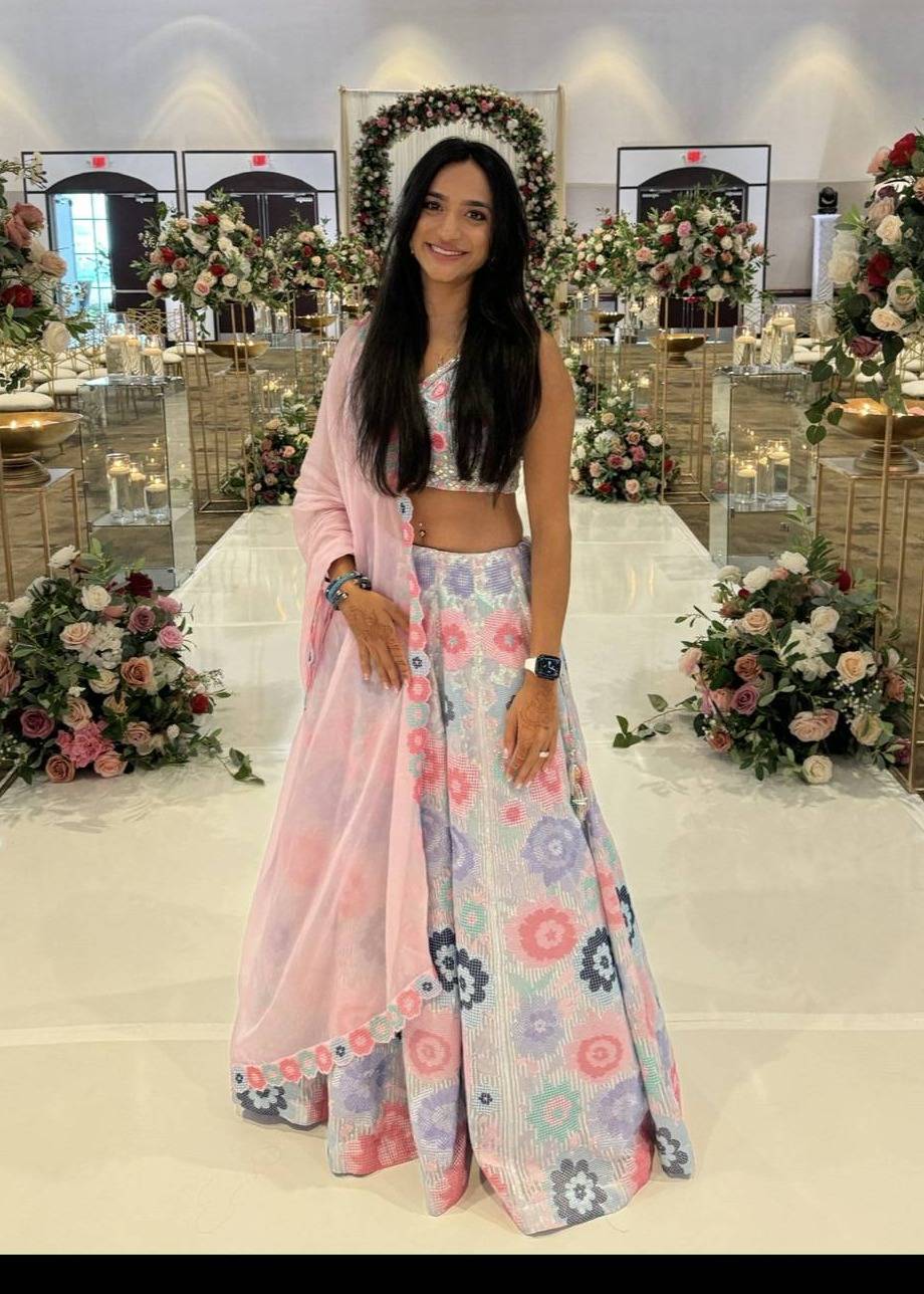 Pastel Floral Lehenga Image - 0