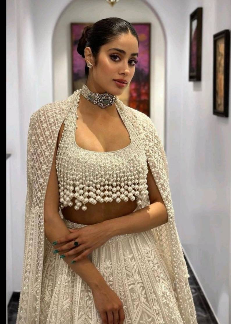 Green Pearl Embellished Lehenga Image - 4
