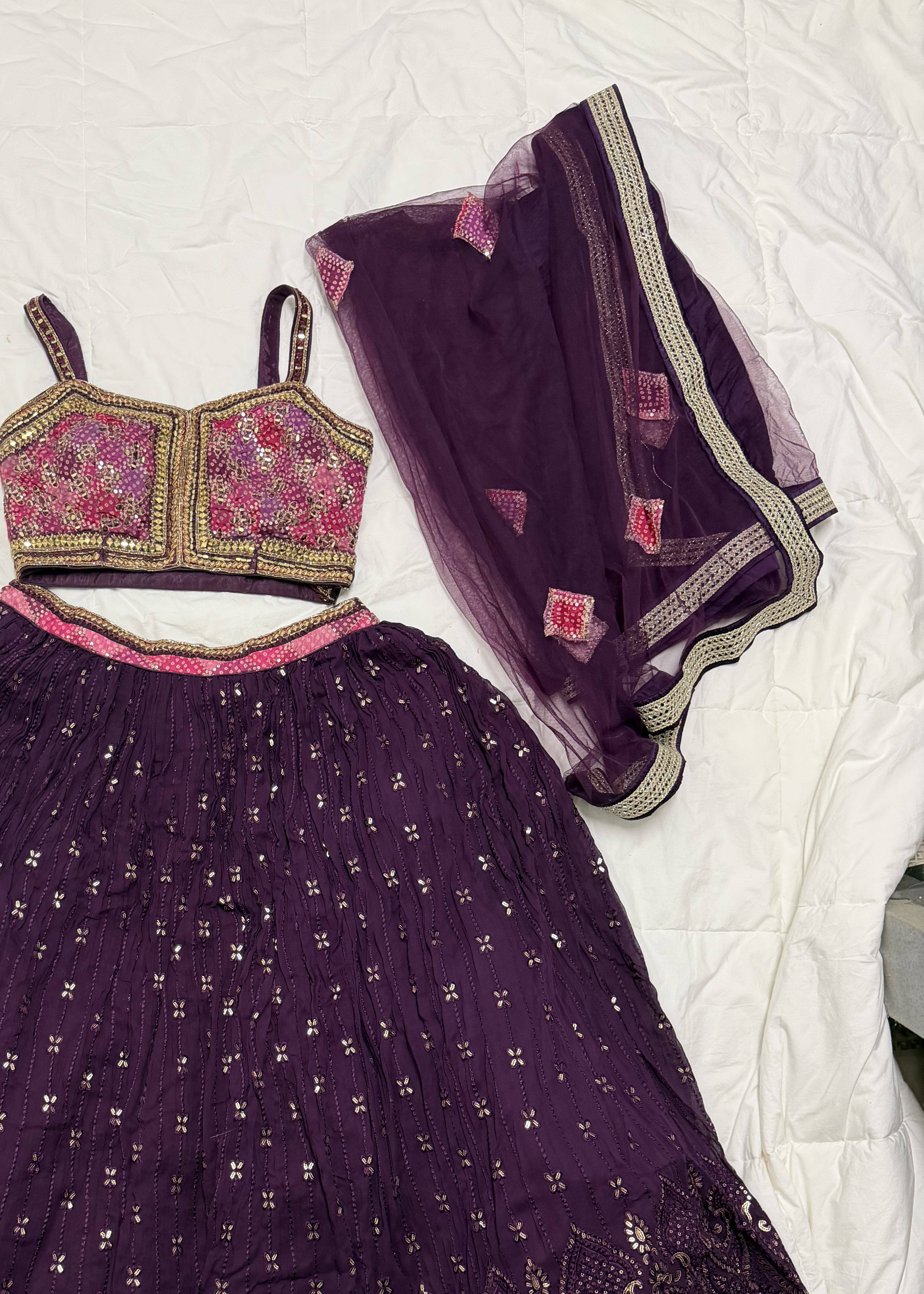 Deep Plum Lehenga Image - 1