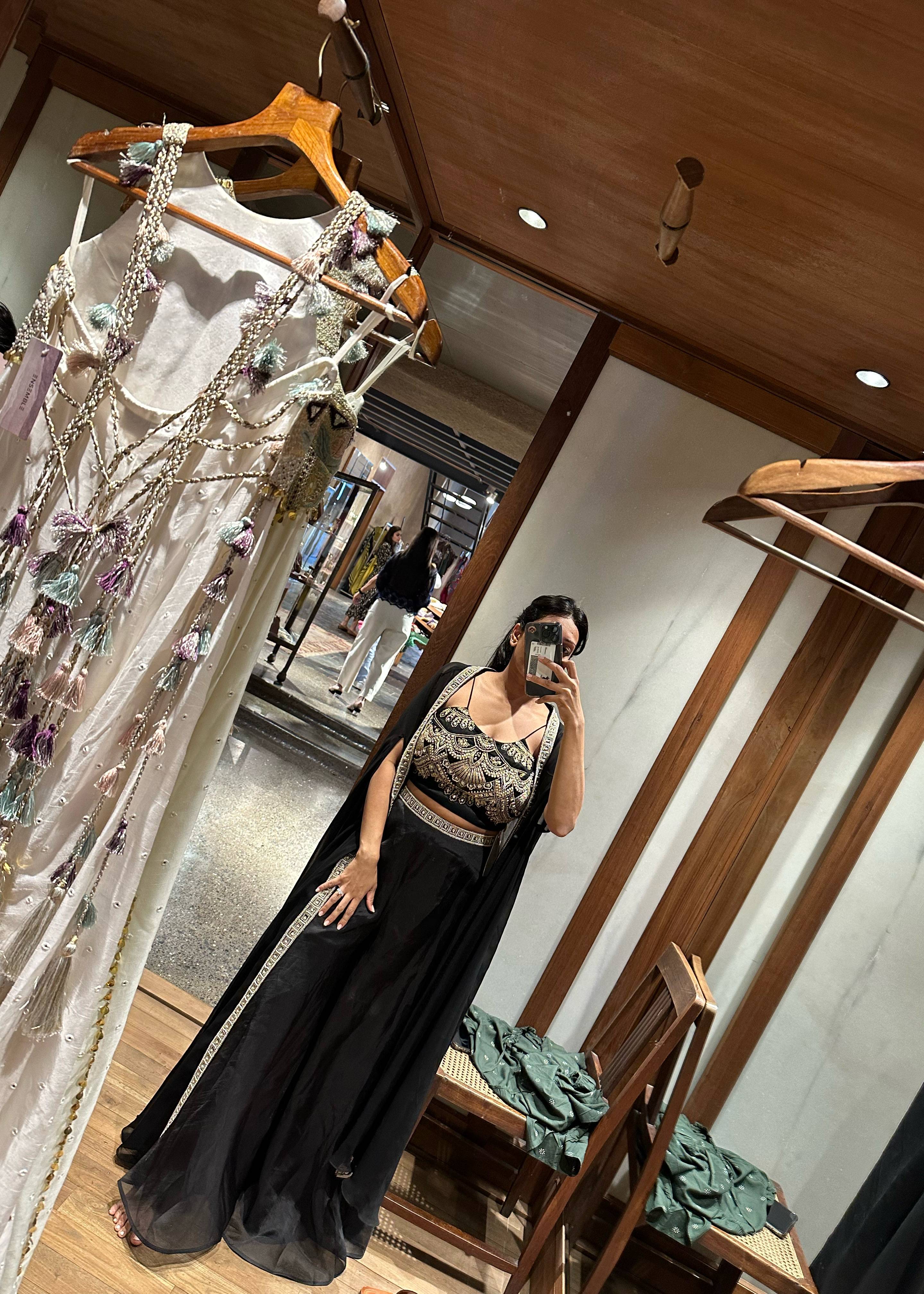 Black Embellished Sharara Set Image - 5