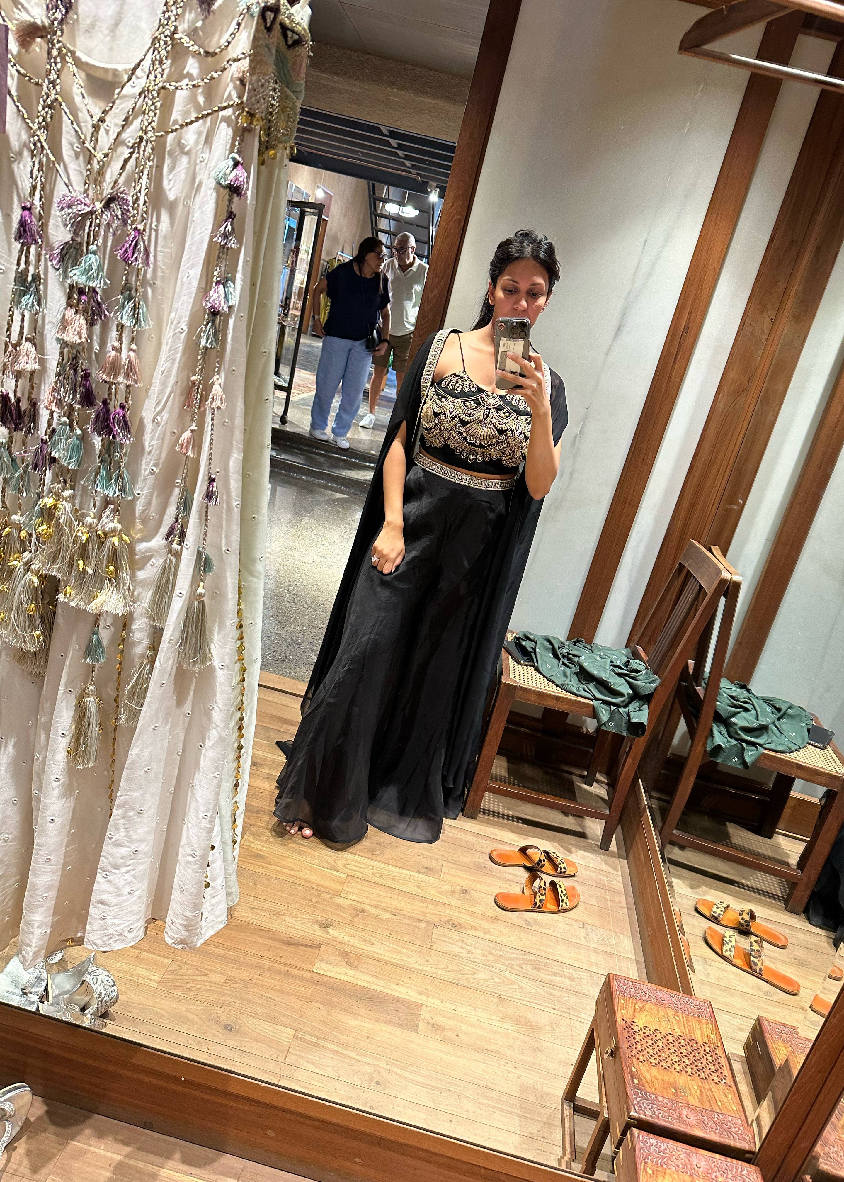 Black Embellished Sharara Set Image - 4