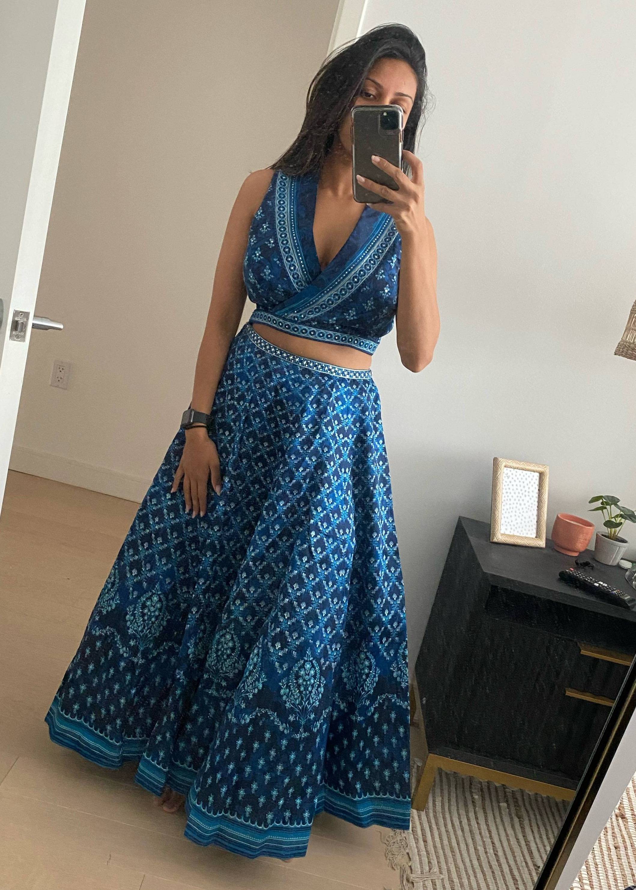 Cobalt Blue Lehenga Image - 0